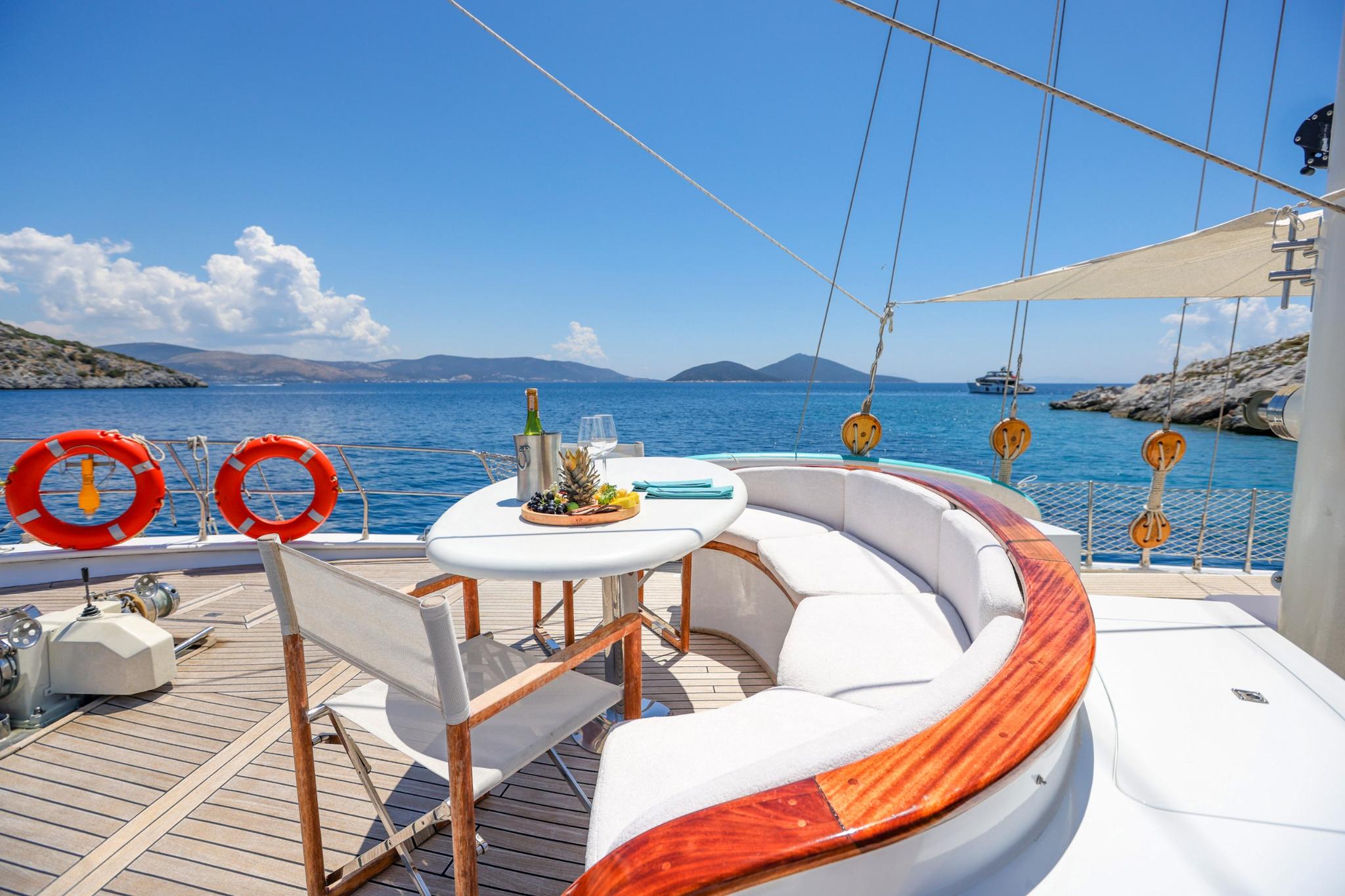 Gazella gulet amenities exterior deck in Türkiye