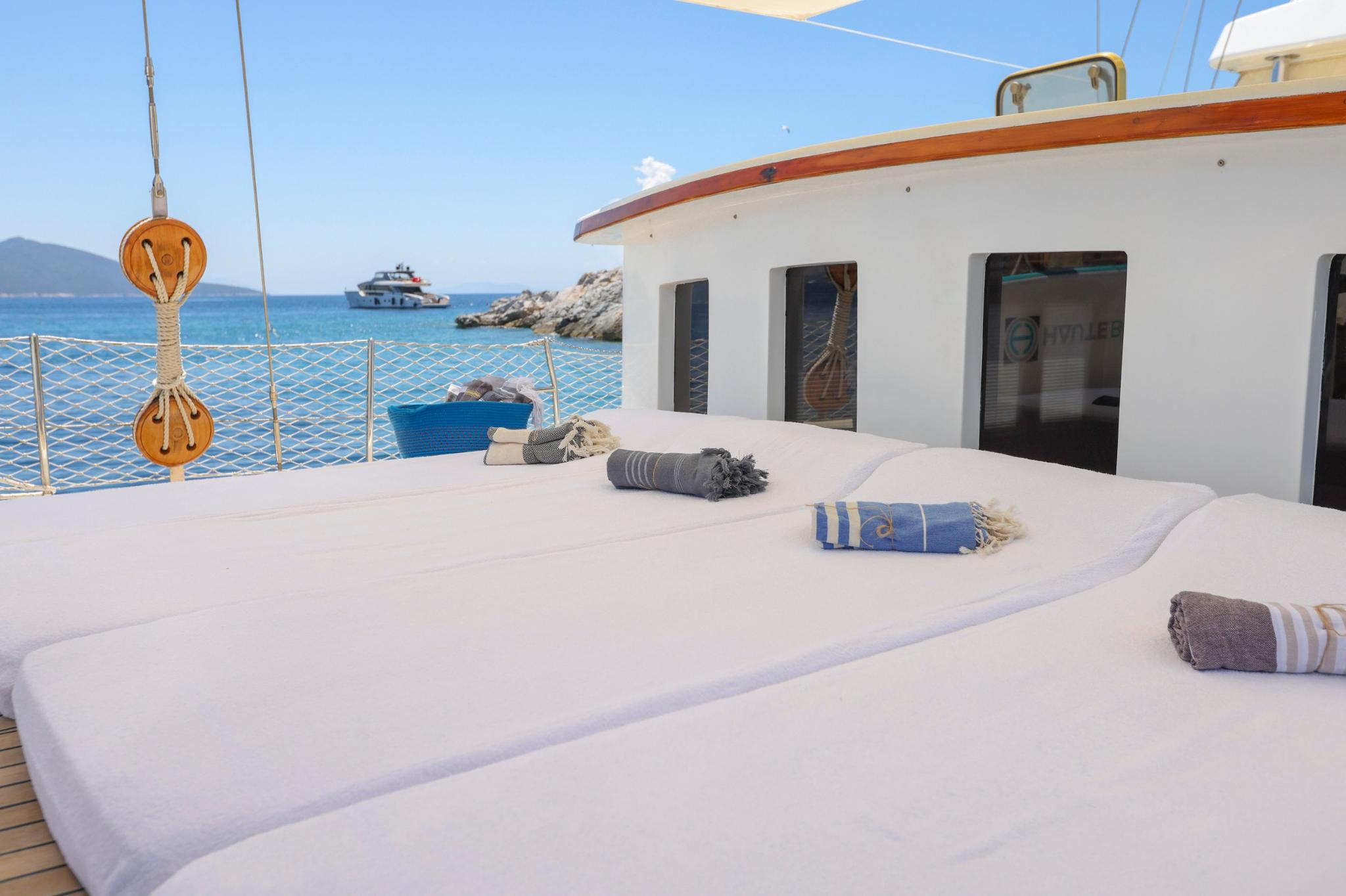 Gazella gulet amenities exterior deck in Türkiye