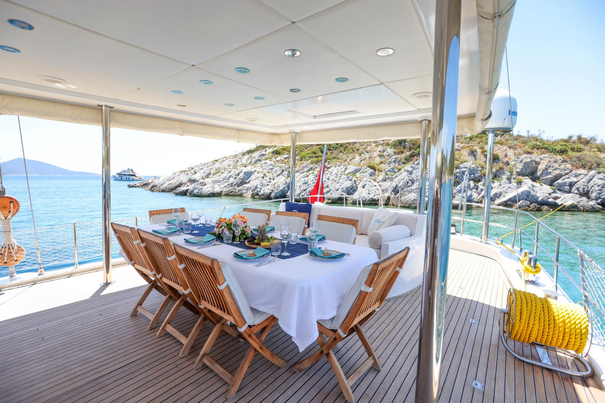 Gazella gulet amenities exterior deck in Türkiye
