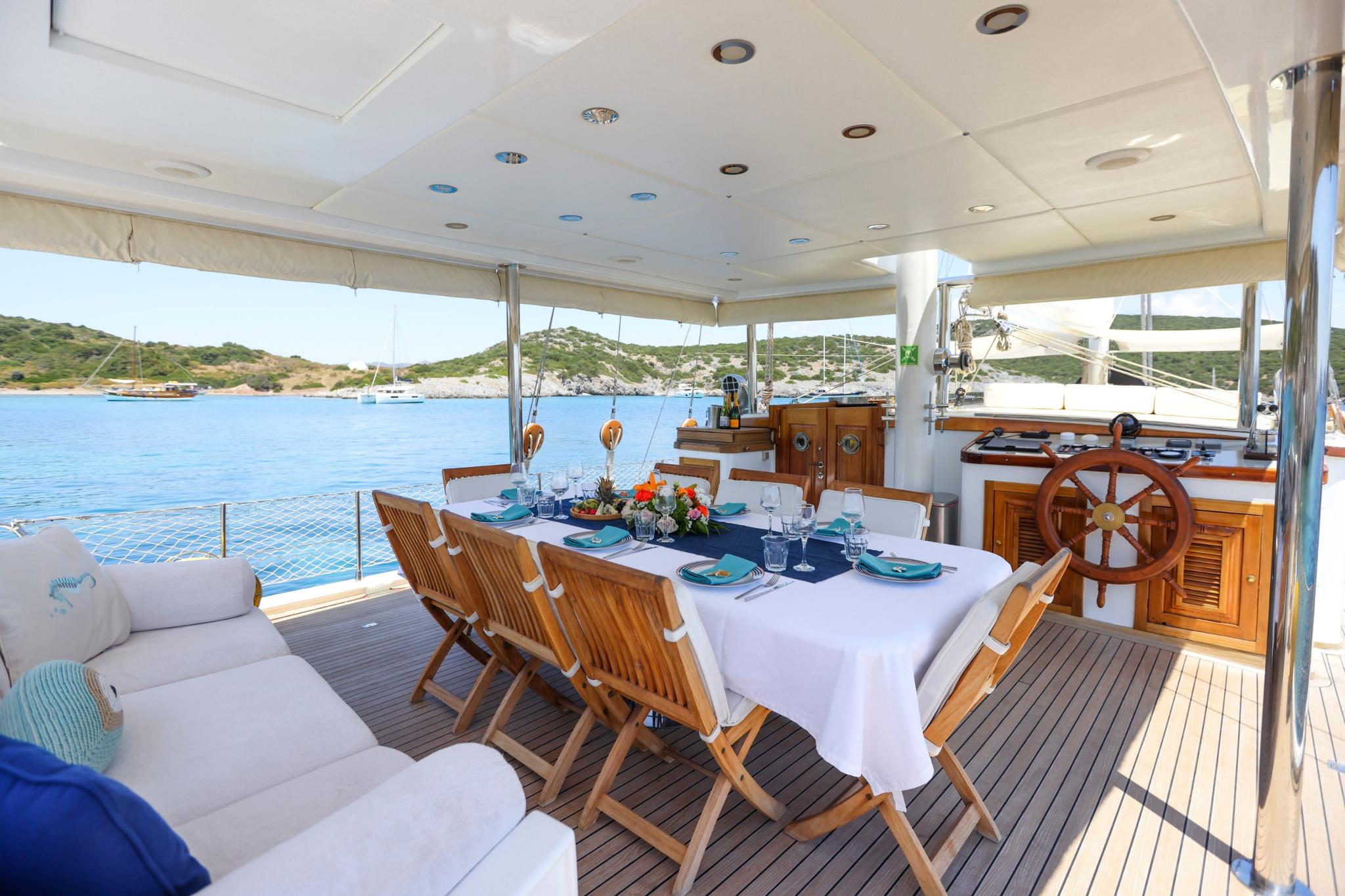 Gazella gulet amenities exterior deck in Türkiye