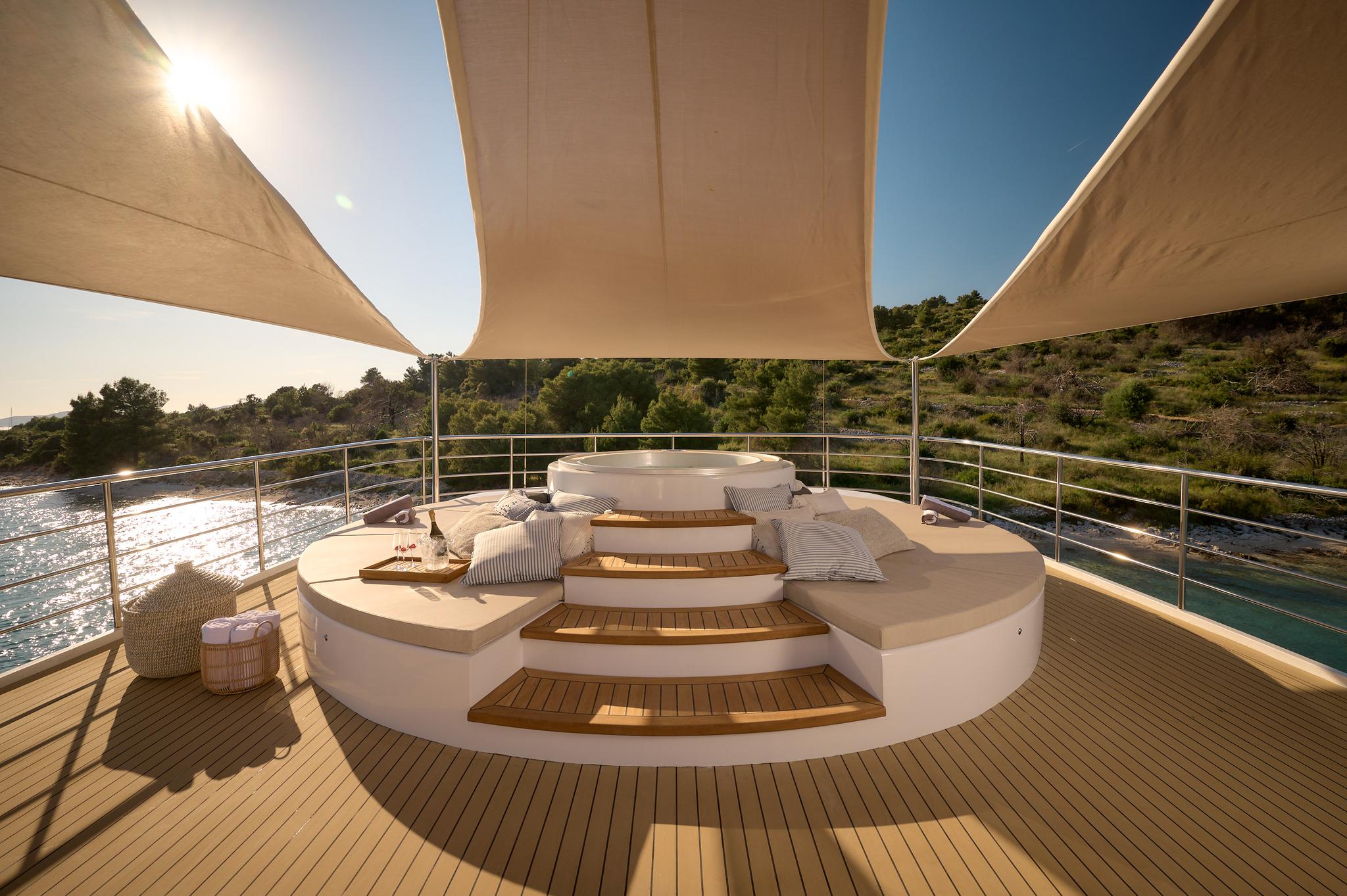 Bellezza gulet amenities exterior deck in Croatia