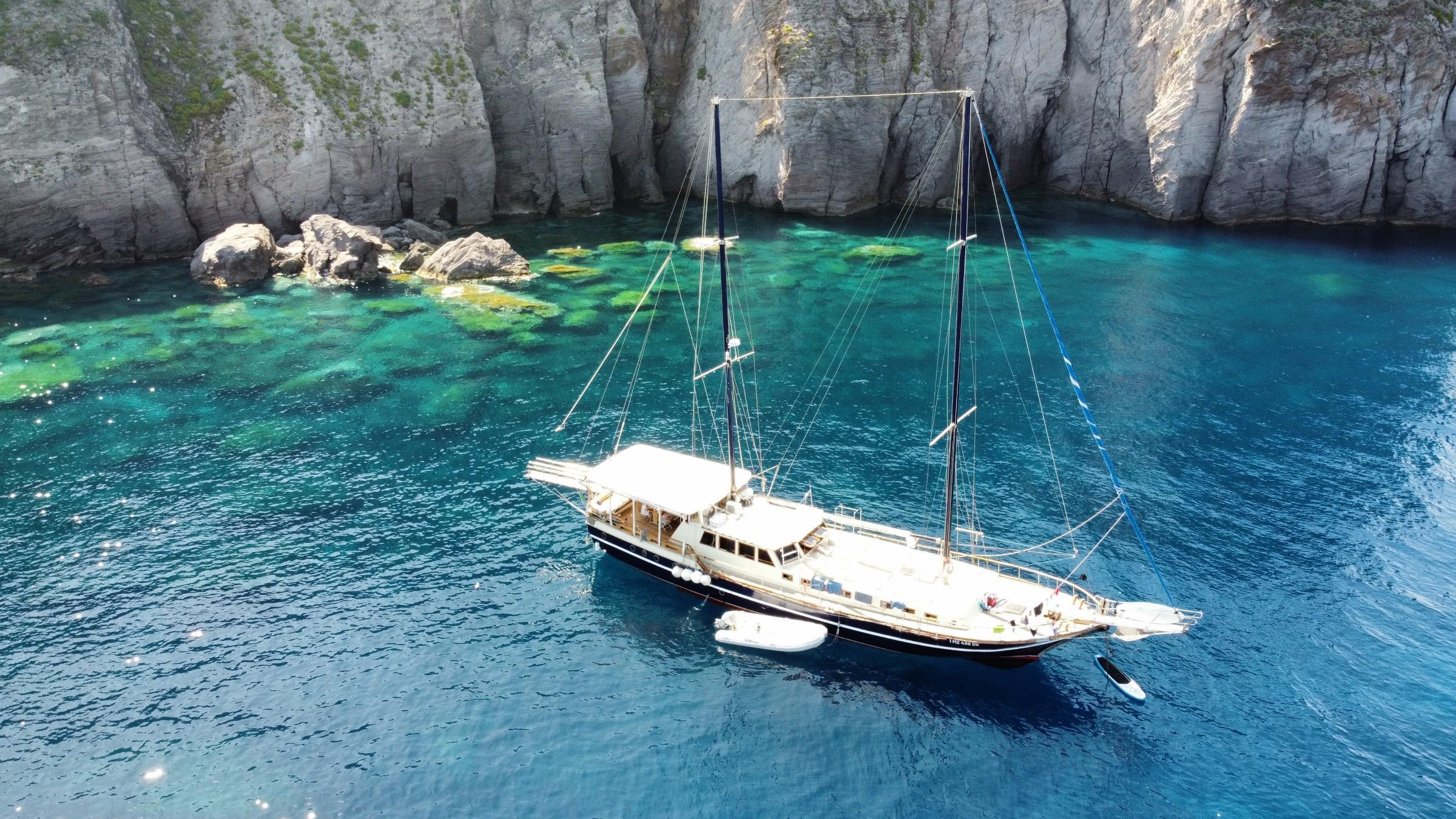 Kaptan Yilmaz II gulet aerial view in Italy