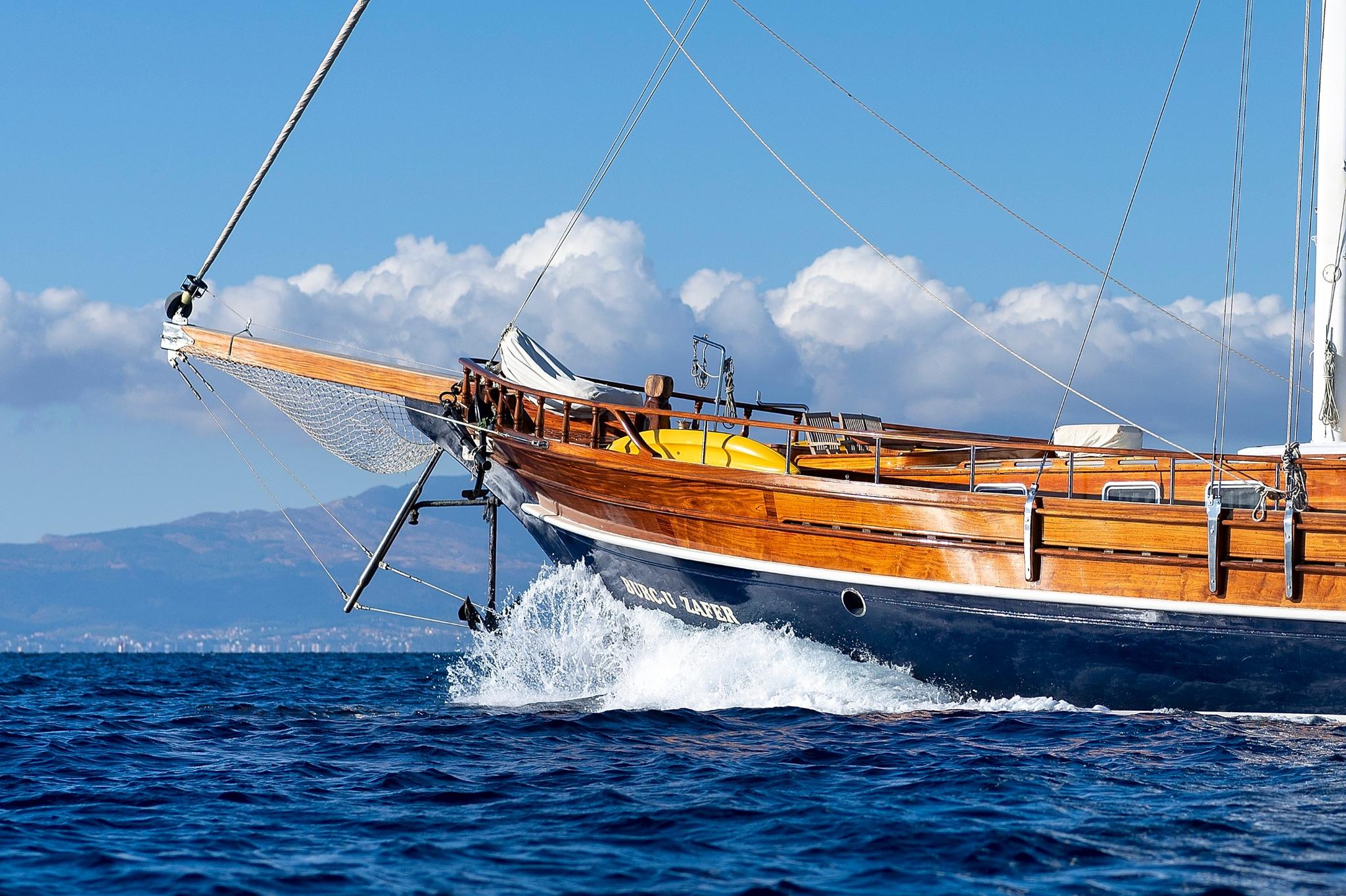 Burc-u Zafer gulet amenities aerial view in Türkiye
