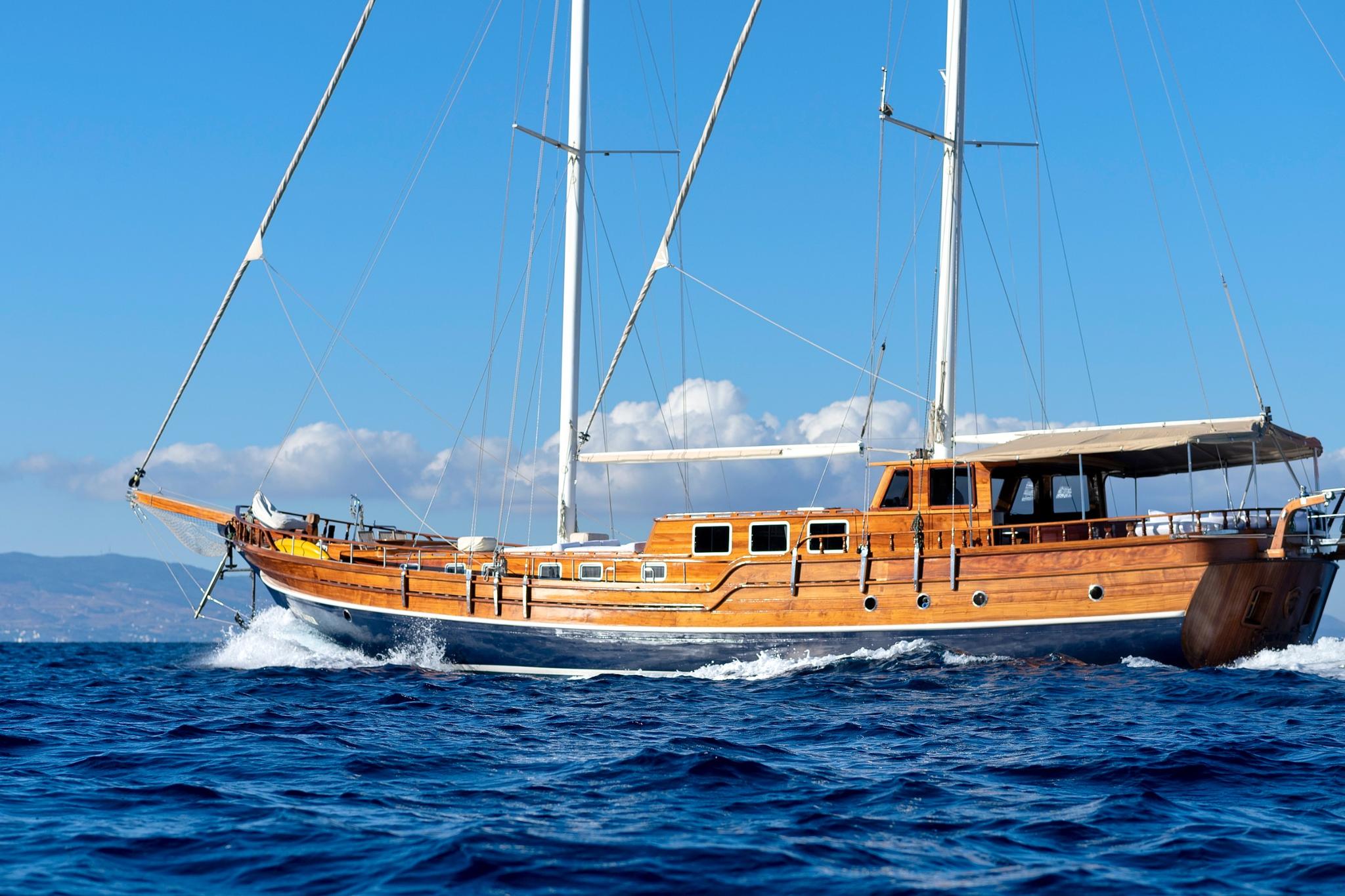 Burc-u Zafer gulet amenities aerial view in Türkiye