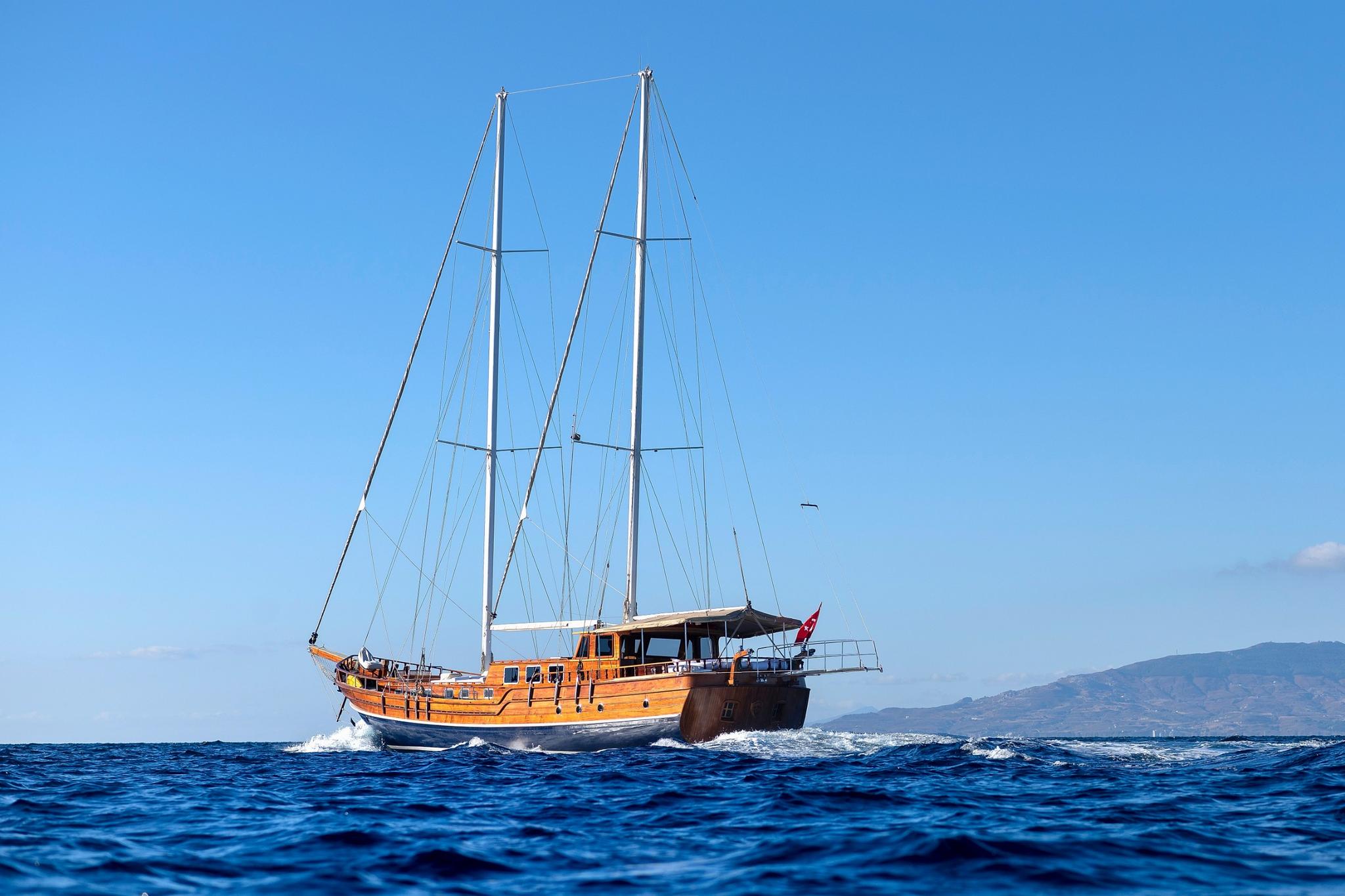 Burc-u Zafer gulet amenities aerial view in Türkiye