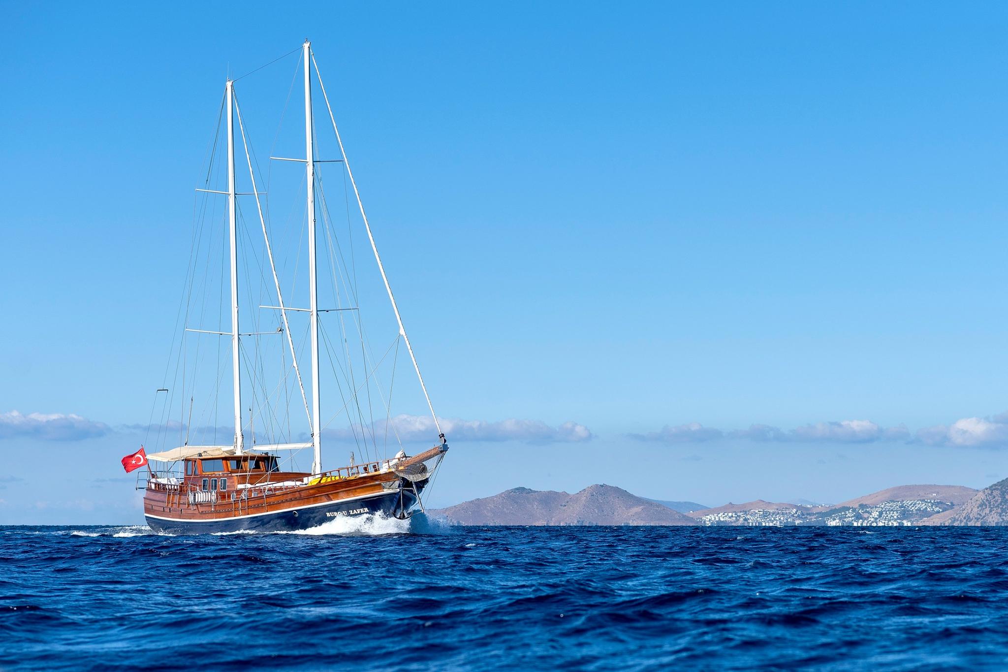 Burc-u Zafer gulet amenities aerial view in Türkiye