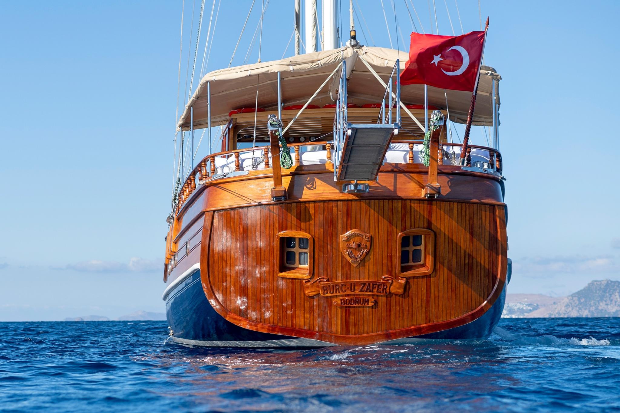 Burc-u Zafer gulet amenities aerial view in Türkiye