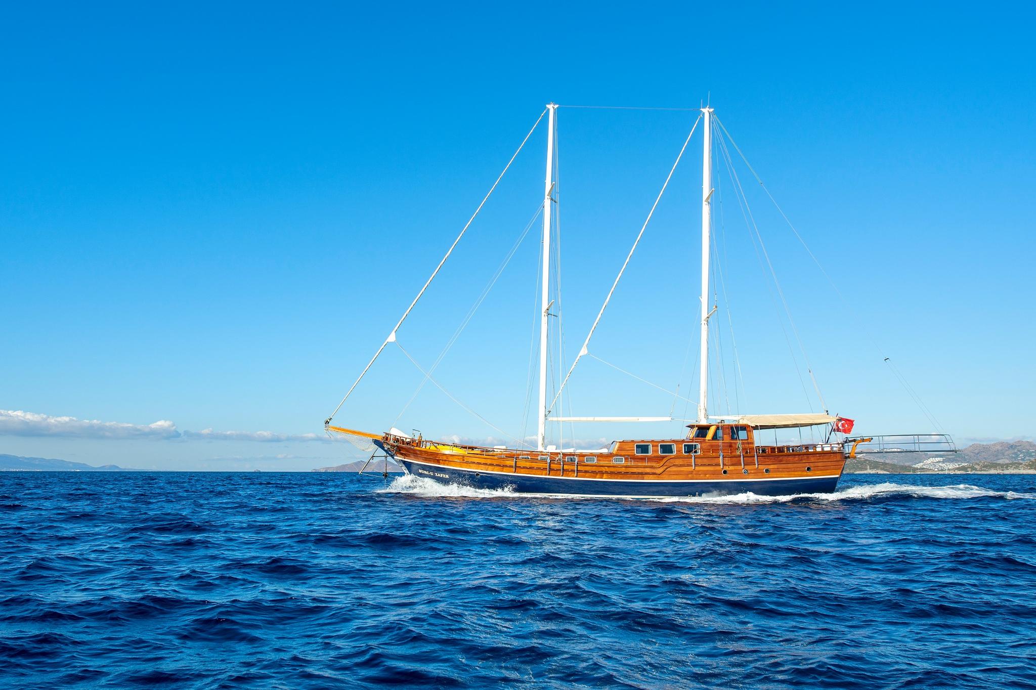 Burc-u Zafer gulet amenities aerial view in Türkiye