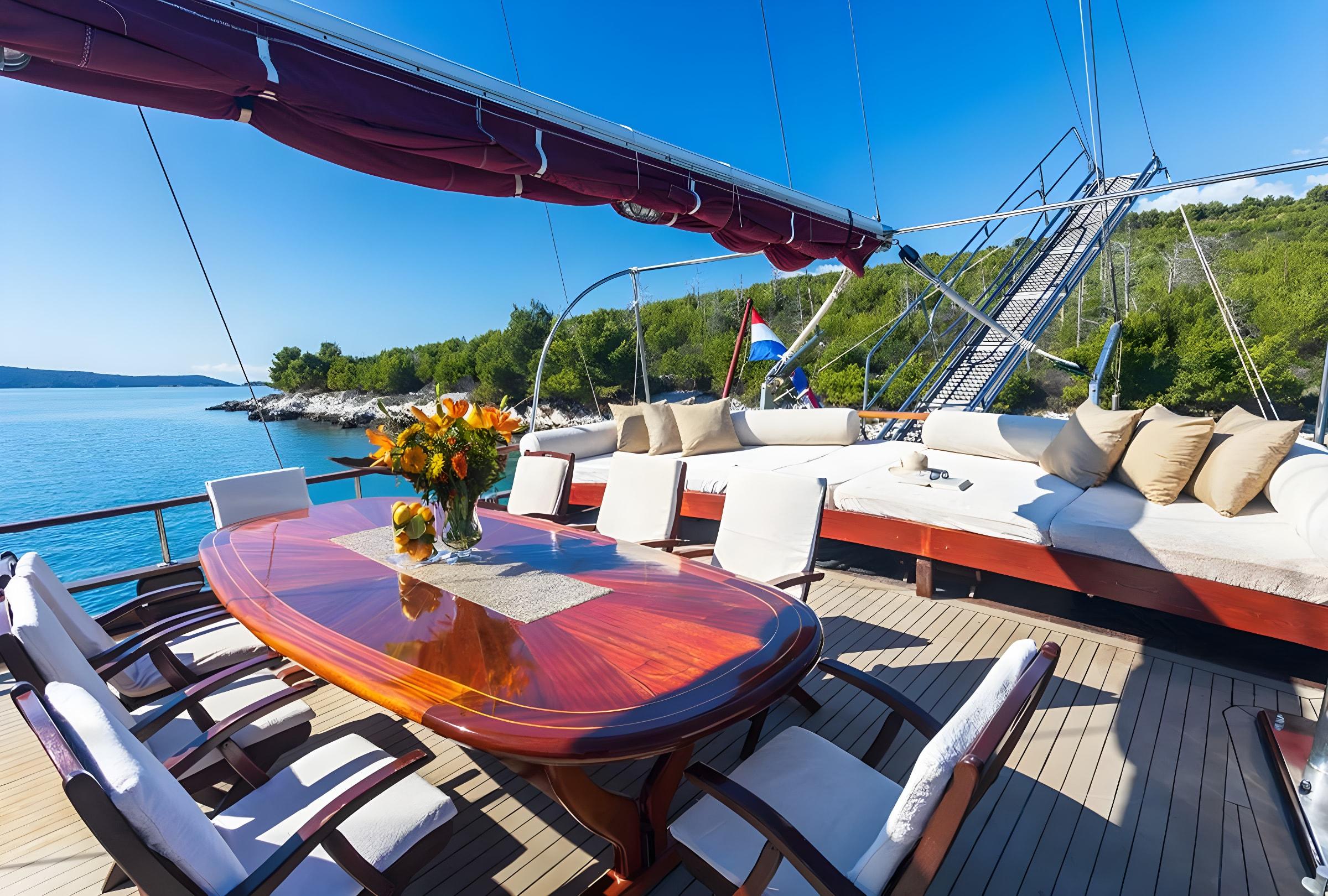 Nostra Vita gulet amenities exterior deck in Croatia