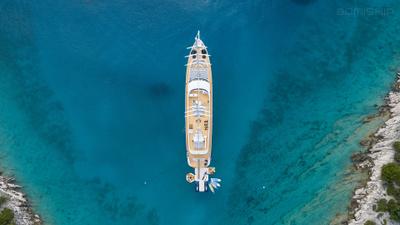 Aurum Sky gulet aerial view in Croatia