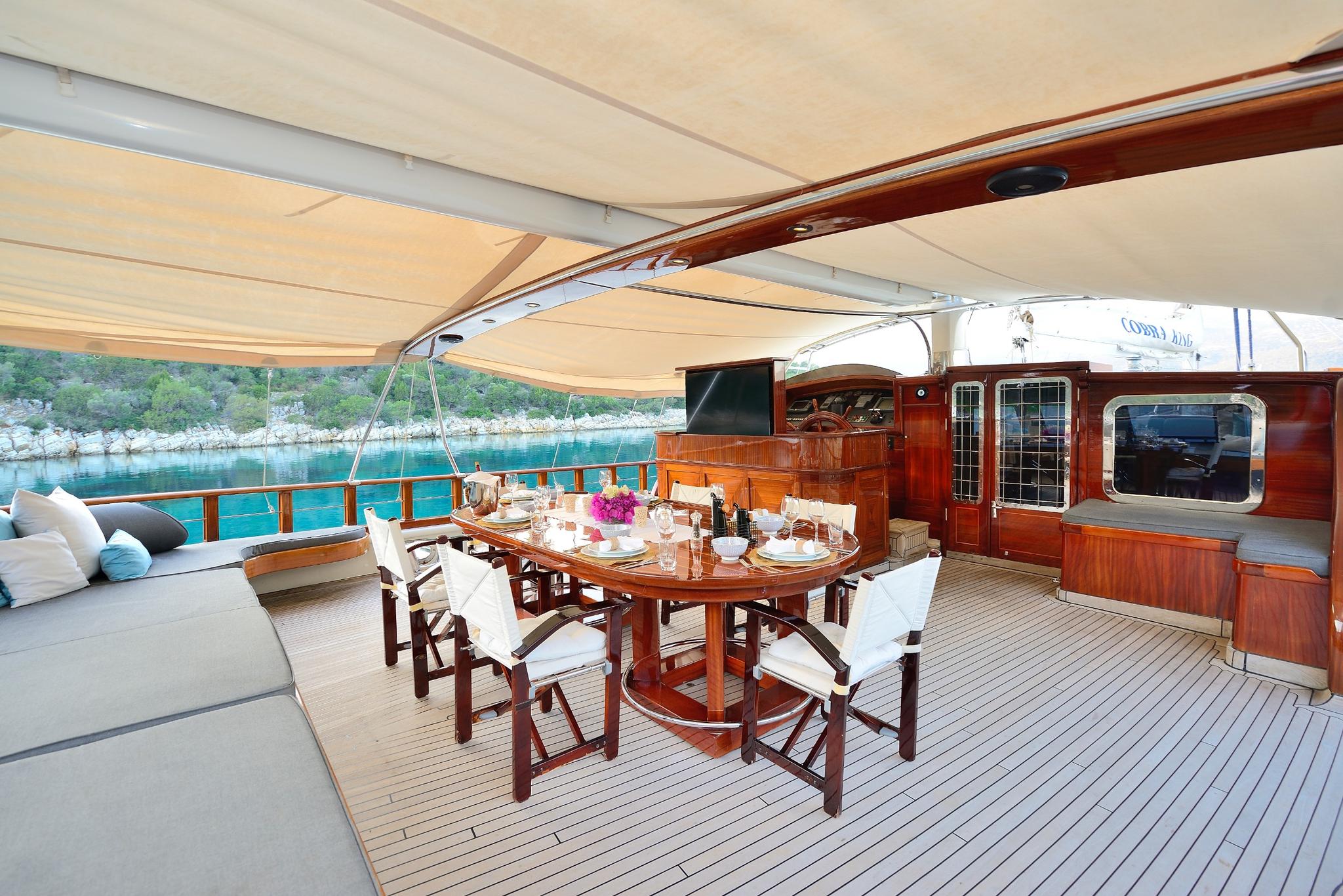 Cobra King gulet exterior deck in Türkiye