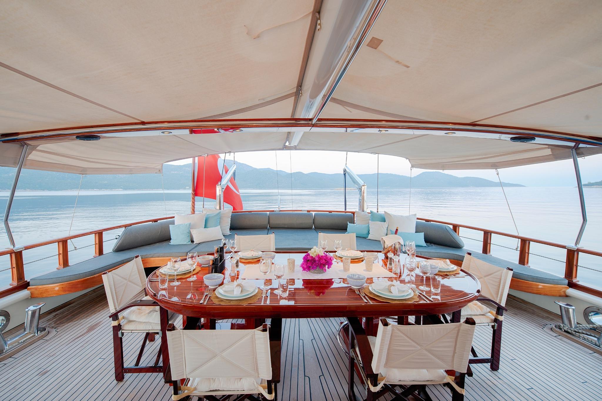 Cobra King gulet exterior deck in Türkiye