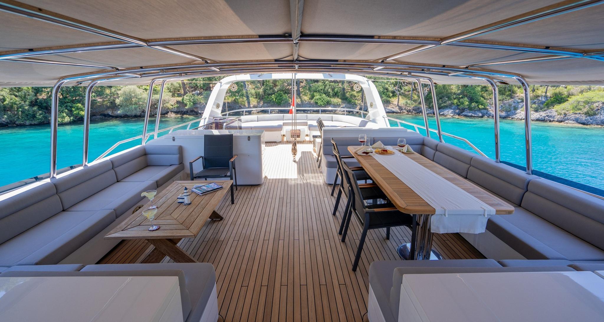 Long Island gulet amenities exterior deck in Türkiye