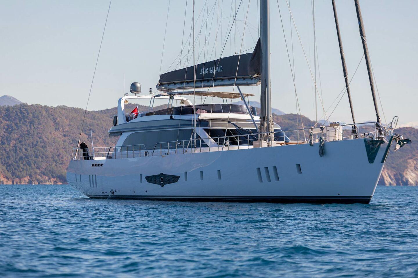 Long Island gulet amenities aerial view in Türkiye