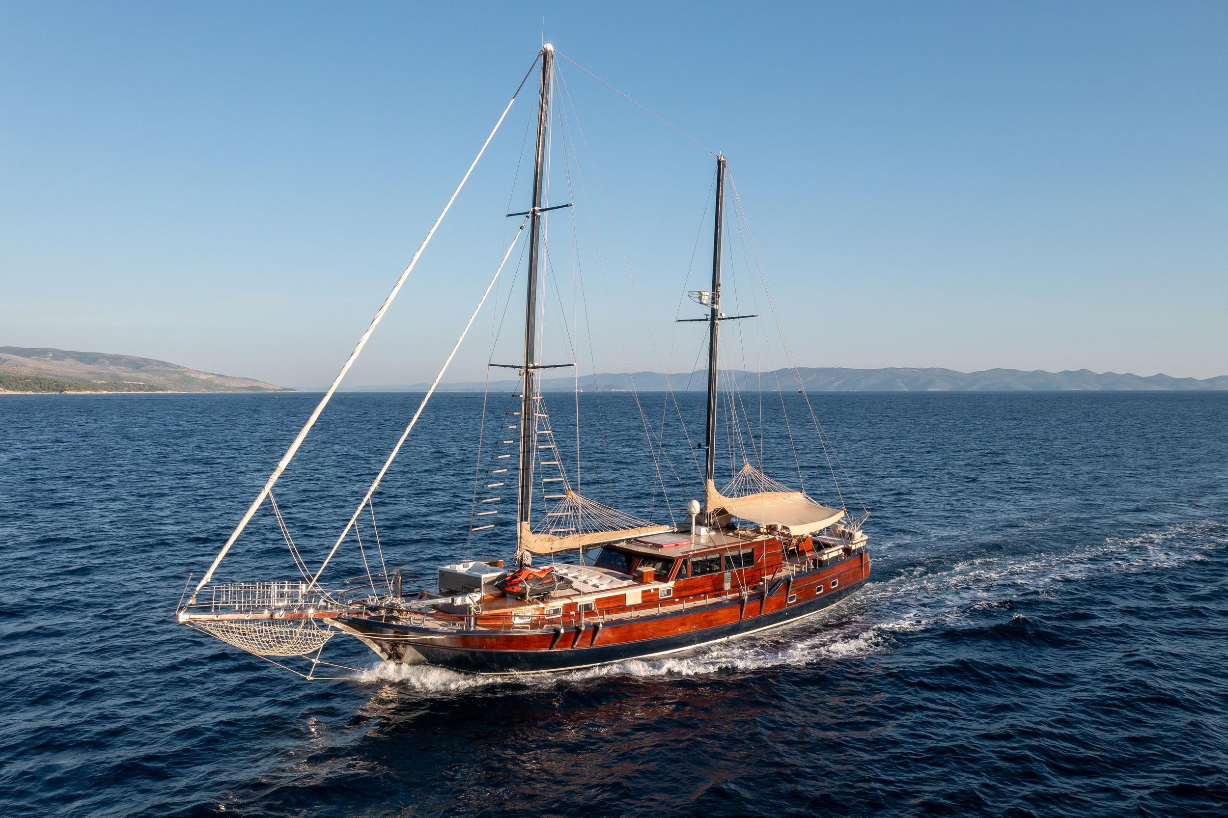 PACHA gulet amenities aerial view in Croatia