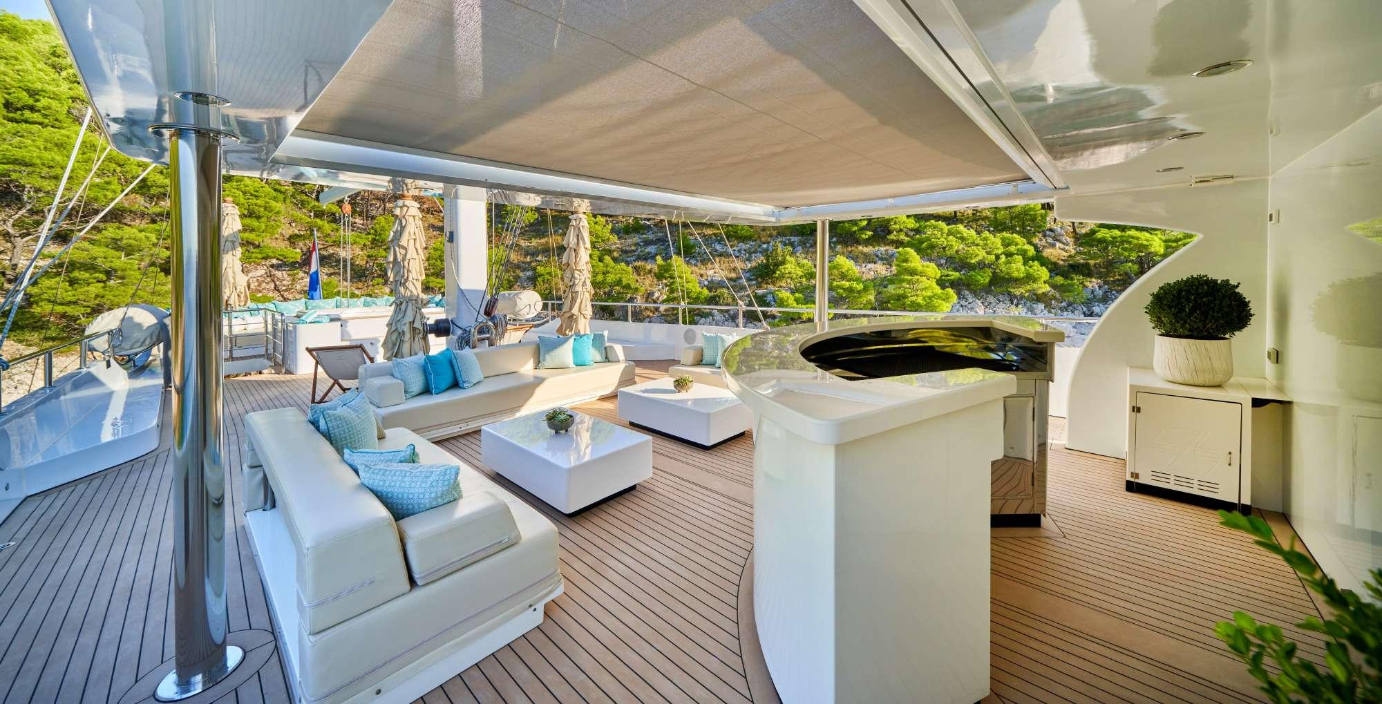 Omnia gulet amenities exterior deck in Croatia