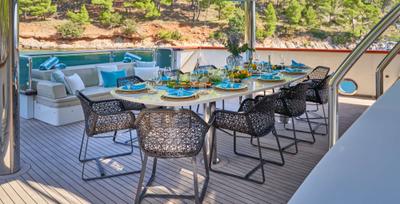 Omnia gulet amenities lifestyle dining in Croatia