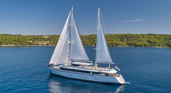 Omnia gulet amenities aerial view in Croatia