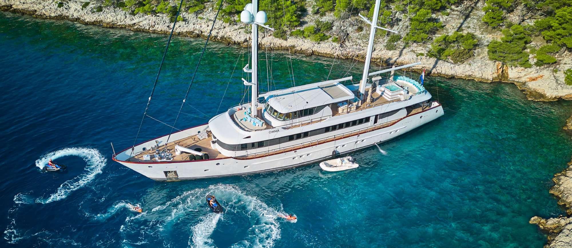 Omnia gulet aerial view in Croatia