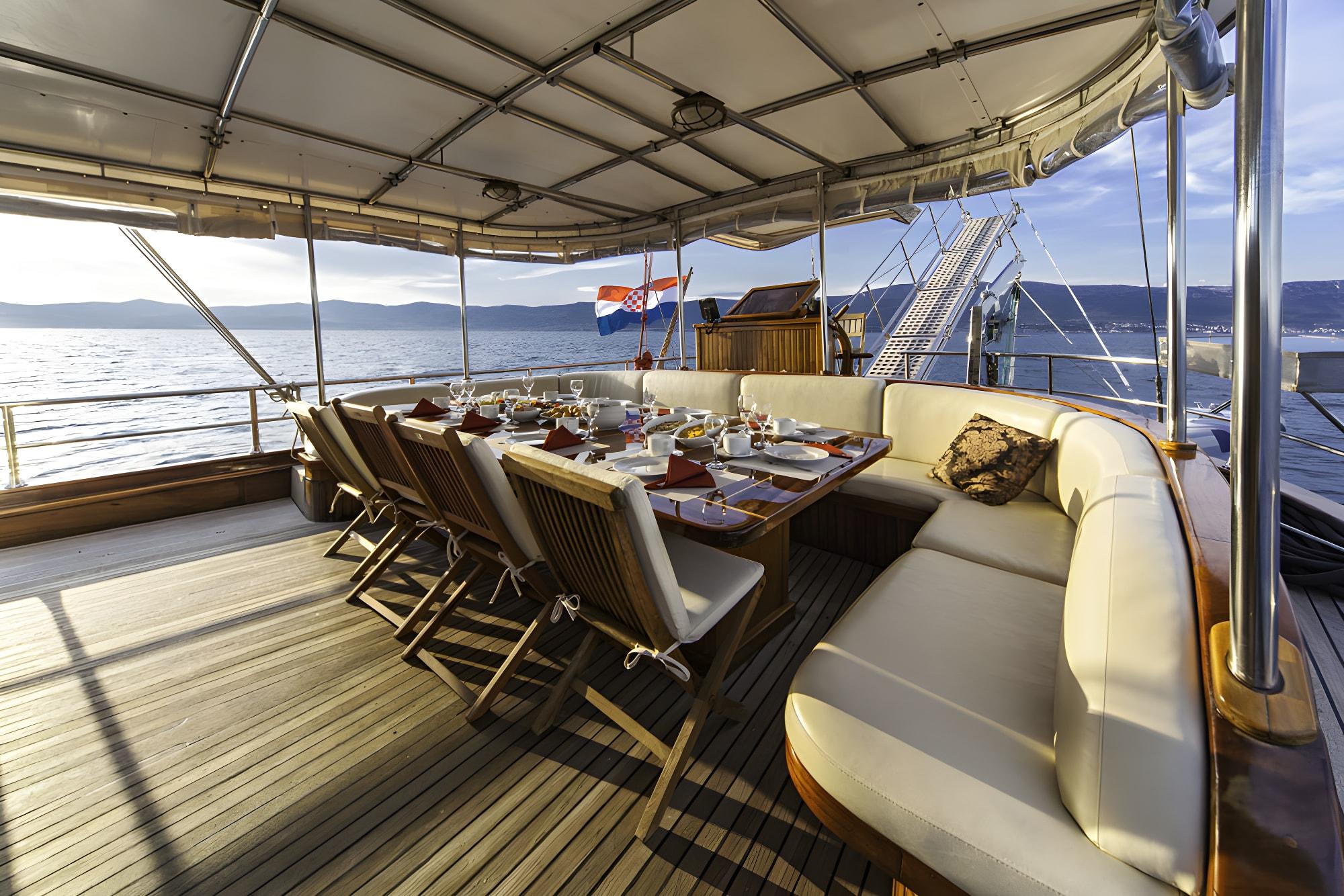 Libra gulet amenities exterior deck in Croatia