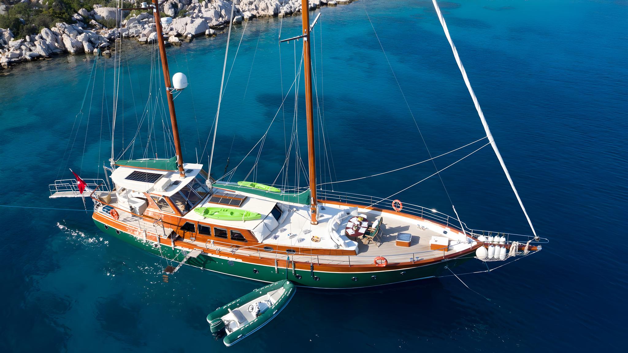 Lady Freya gulet aerial view in Türkiye