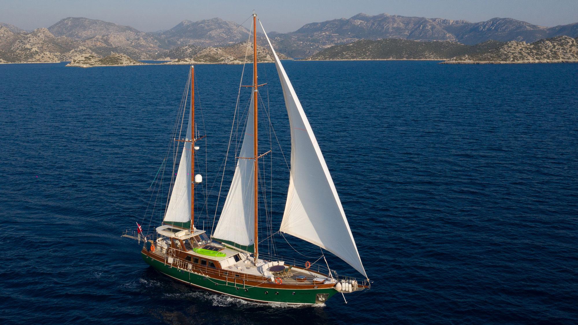 Lady Freya gulet amenities aerial view in Türkiye