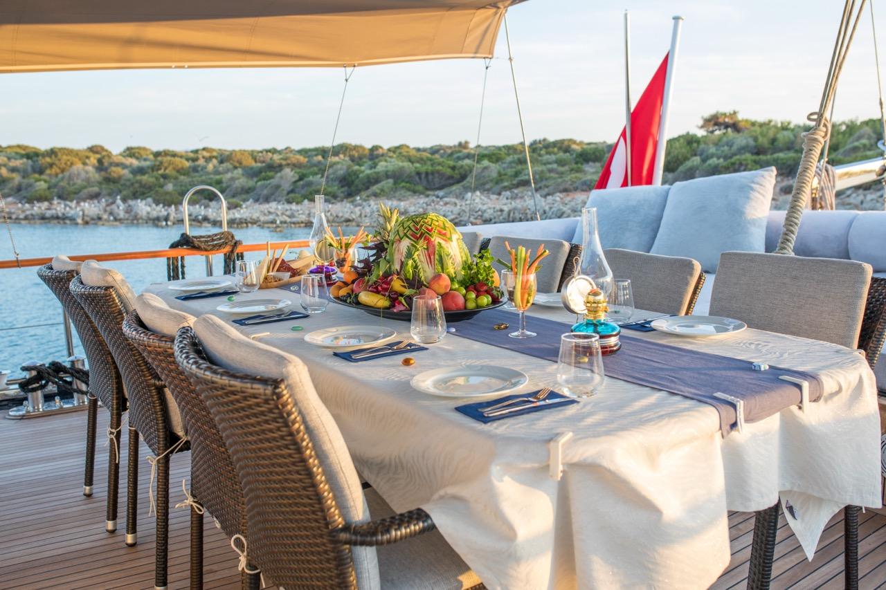 Dea Del Mare gulet amenities exterior deck in Türkiye