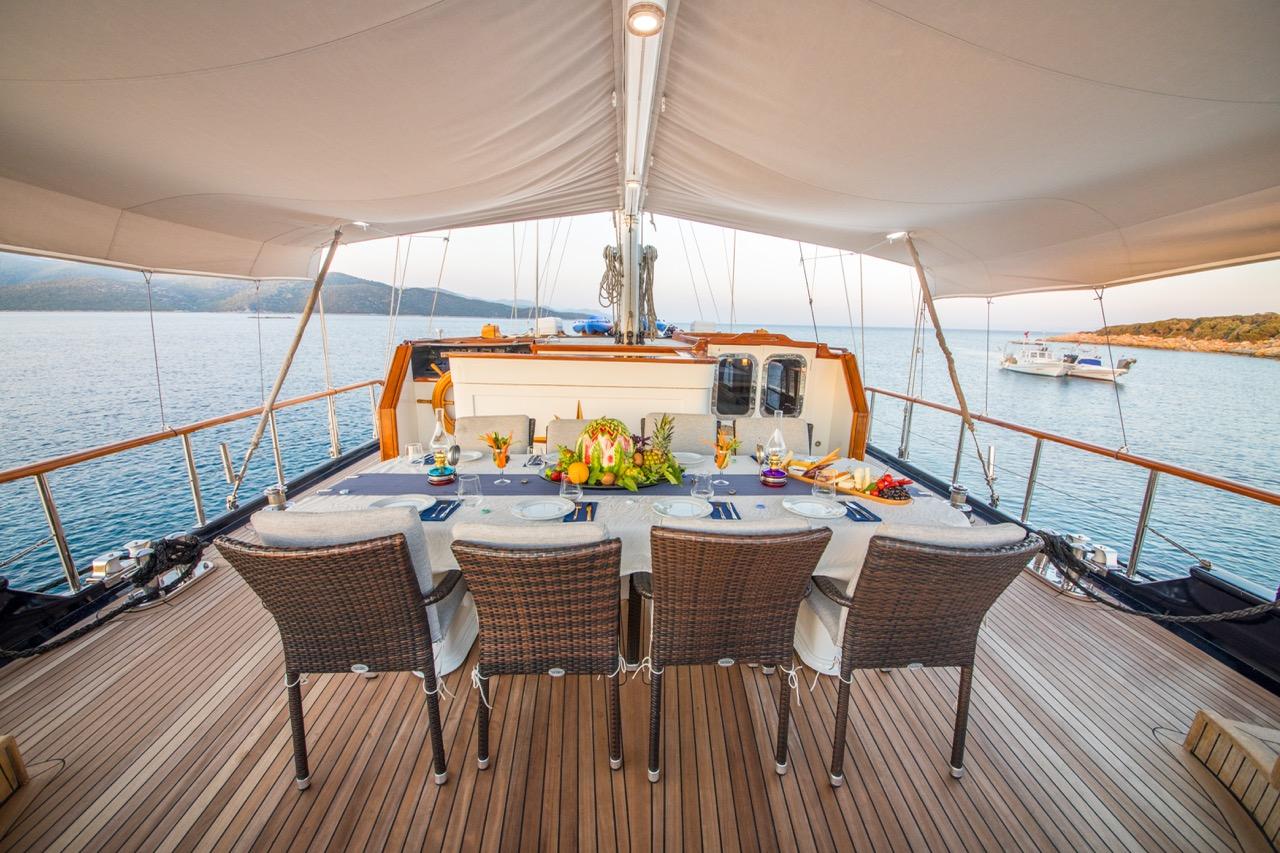 Dea Del Mare gulet amenities exterior deck in Türkiye