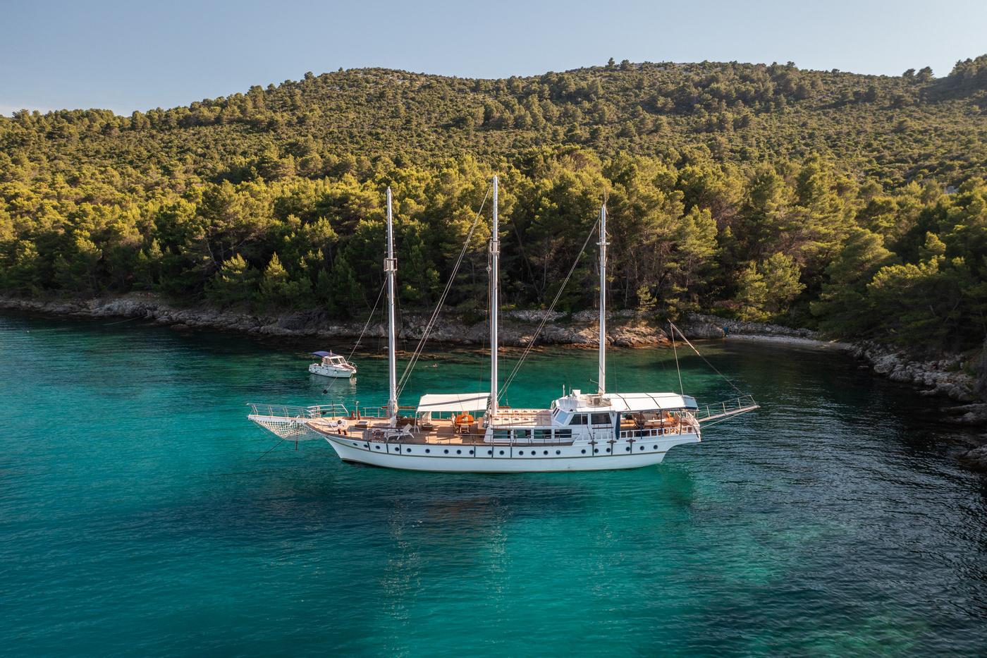 Gideon gulet amenities aerial view in Croatia