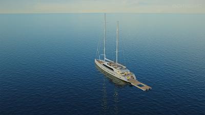 Ad Astra gulet aerial view in Croatia