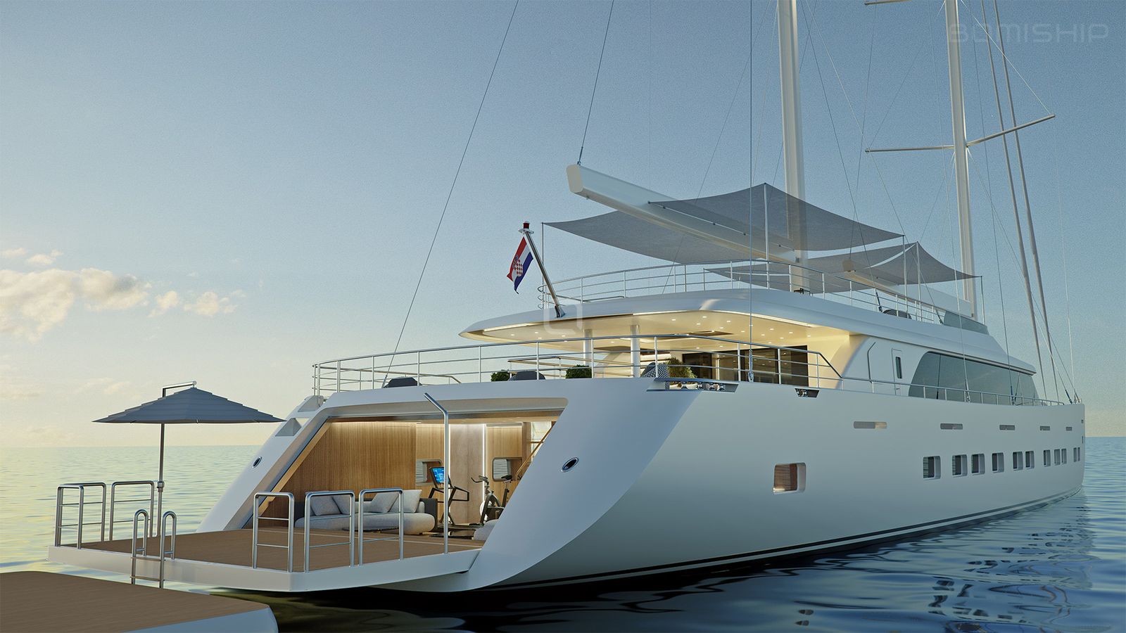Ad Astra gulet amenities exterior deck in Croatia