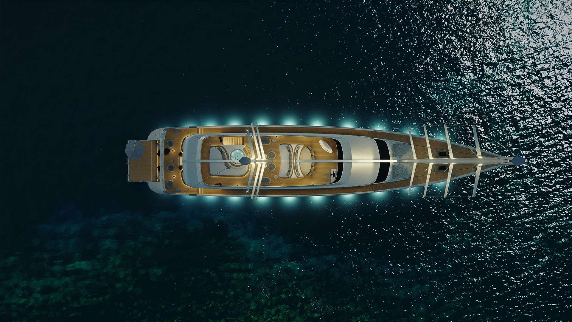 Ad Astra gulet aerial view in Croatia