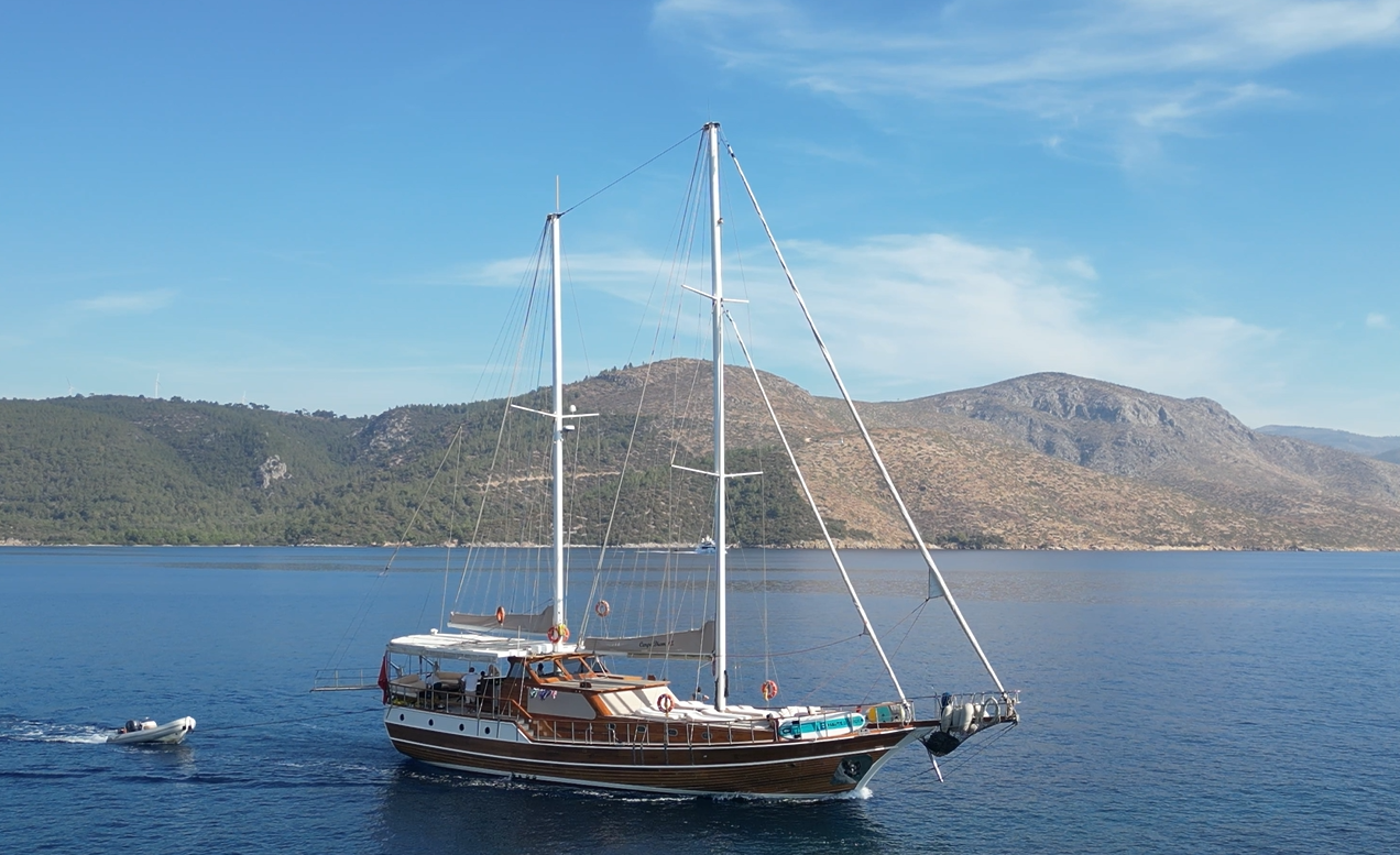 Carpe Diem XI gulet amenities aerial view in Türkiye