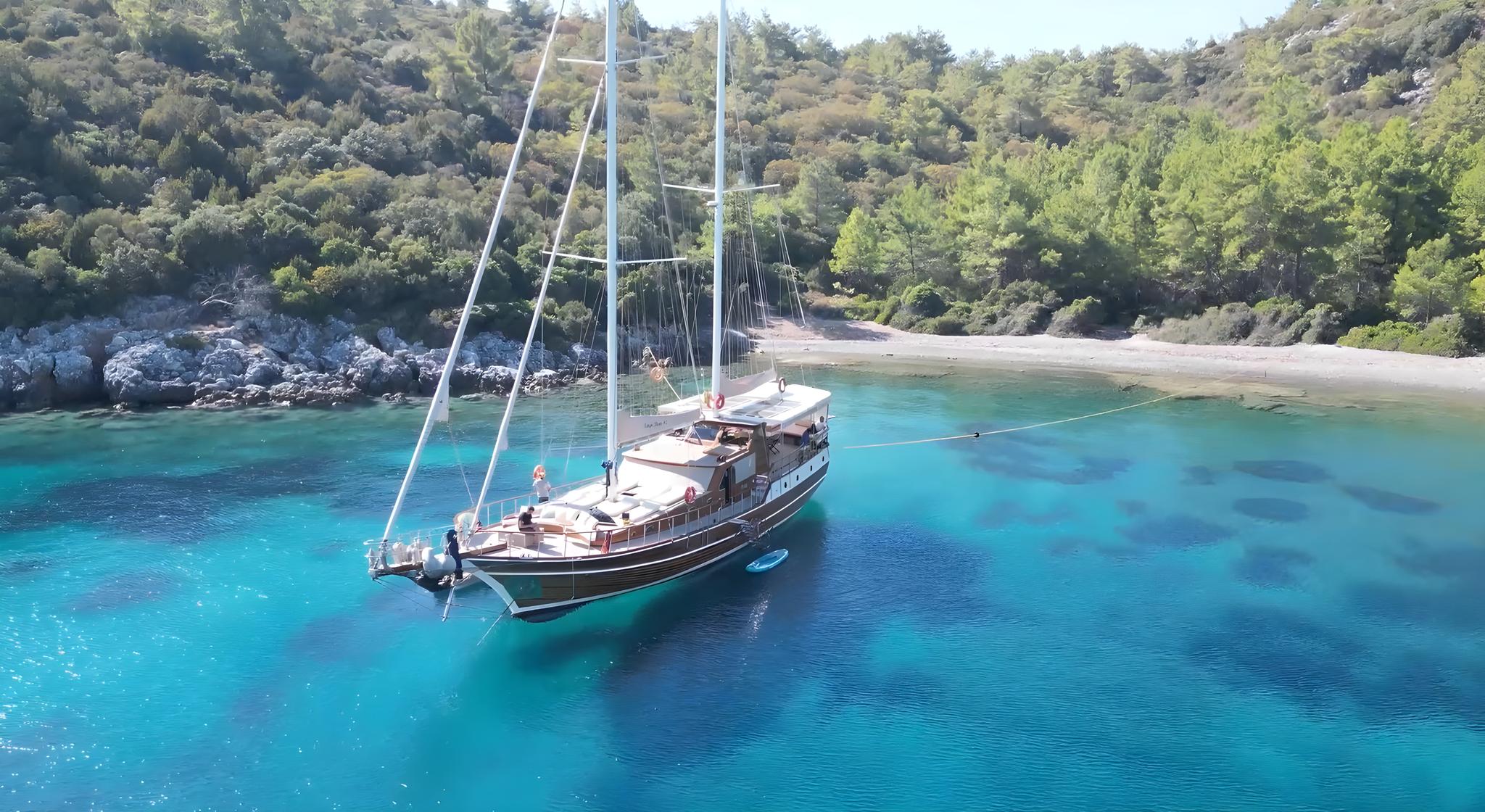 Carpe Diem XI gulet aerial view in Türkiye