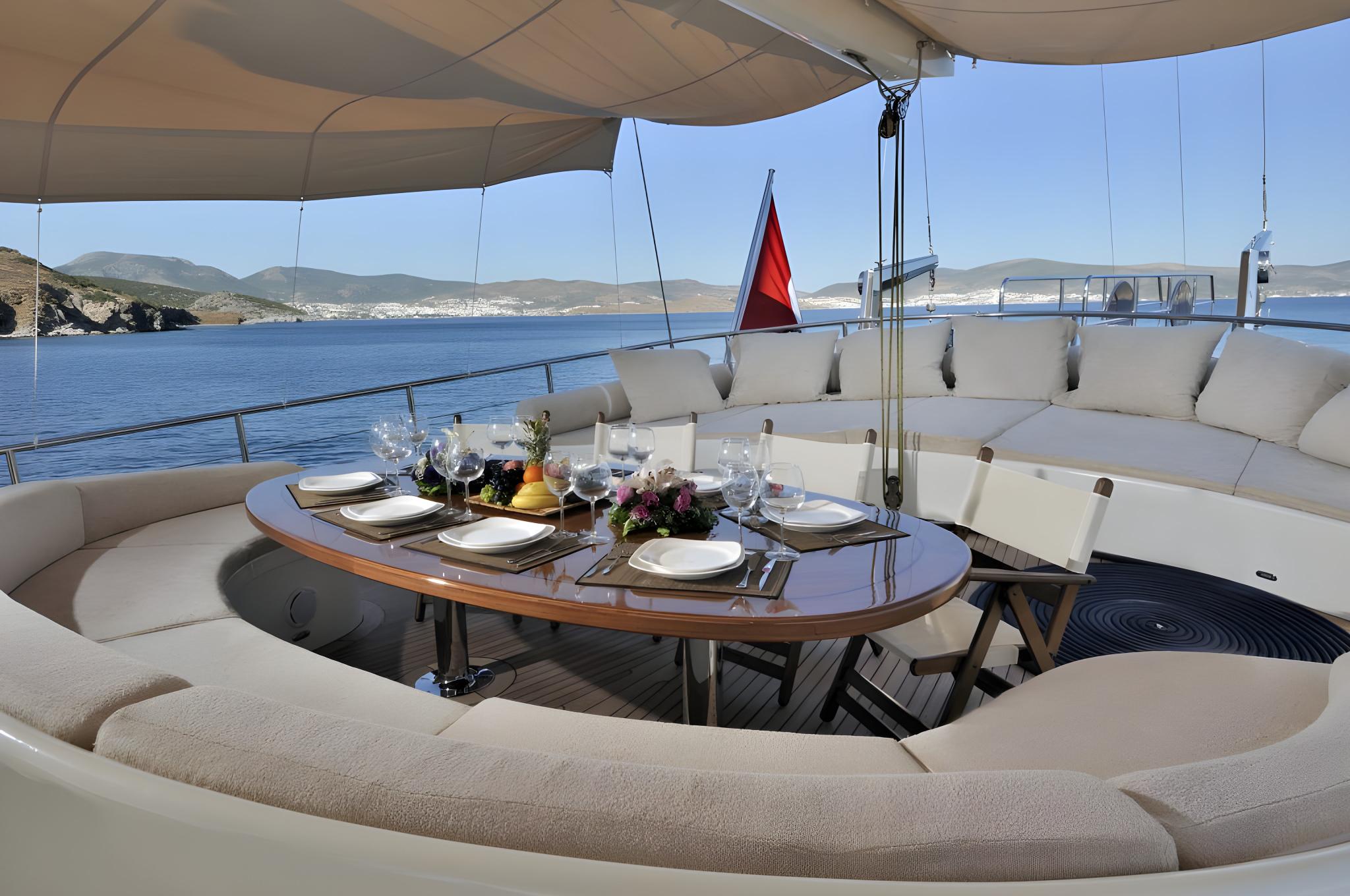 Dolce Mare gulet amenities exterior deck in Türkiye