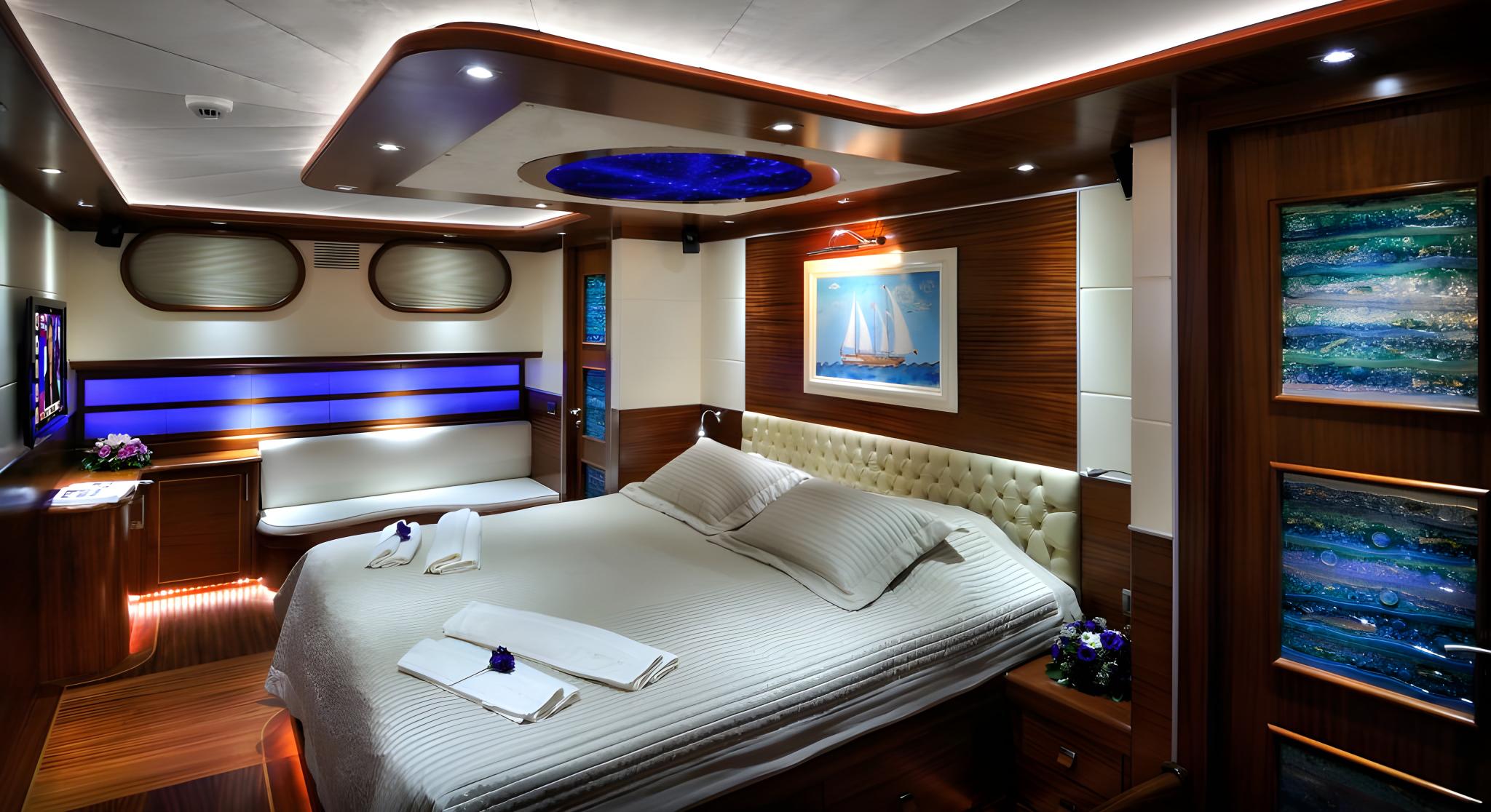 Dolce Mare gulet accommodation interior cabin in Türkiye