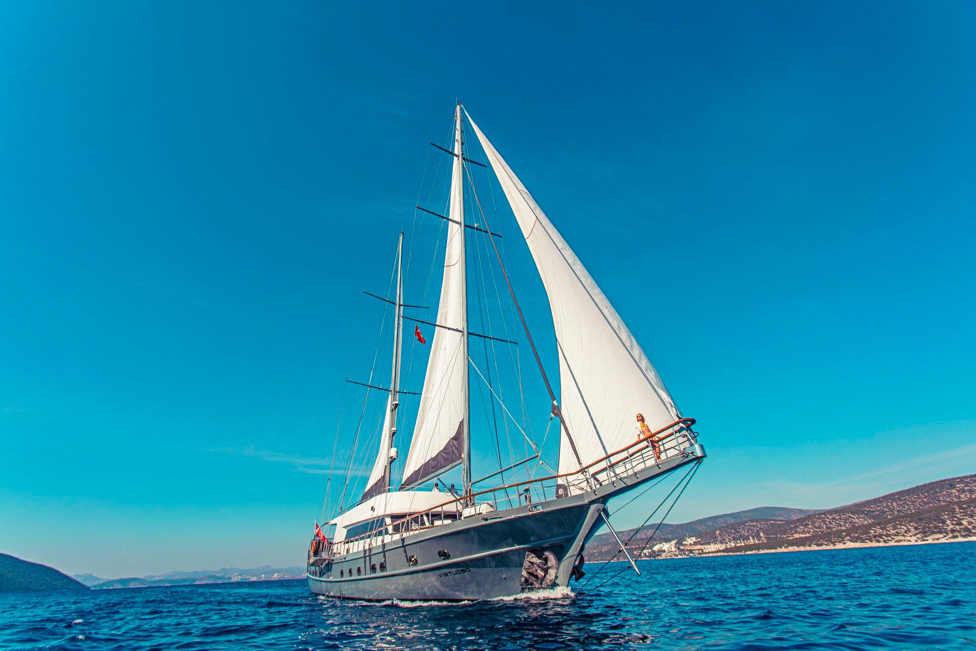 Virtuoso gulet amenities aerial view in Greece