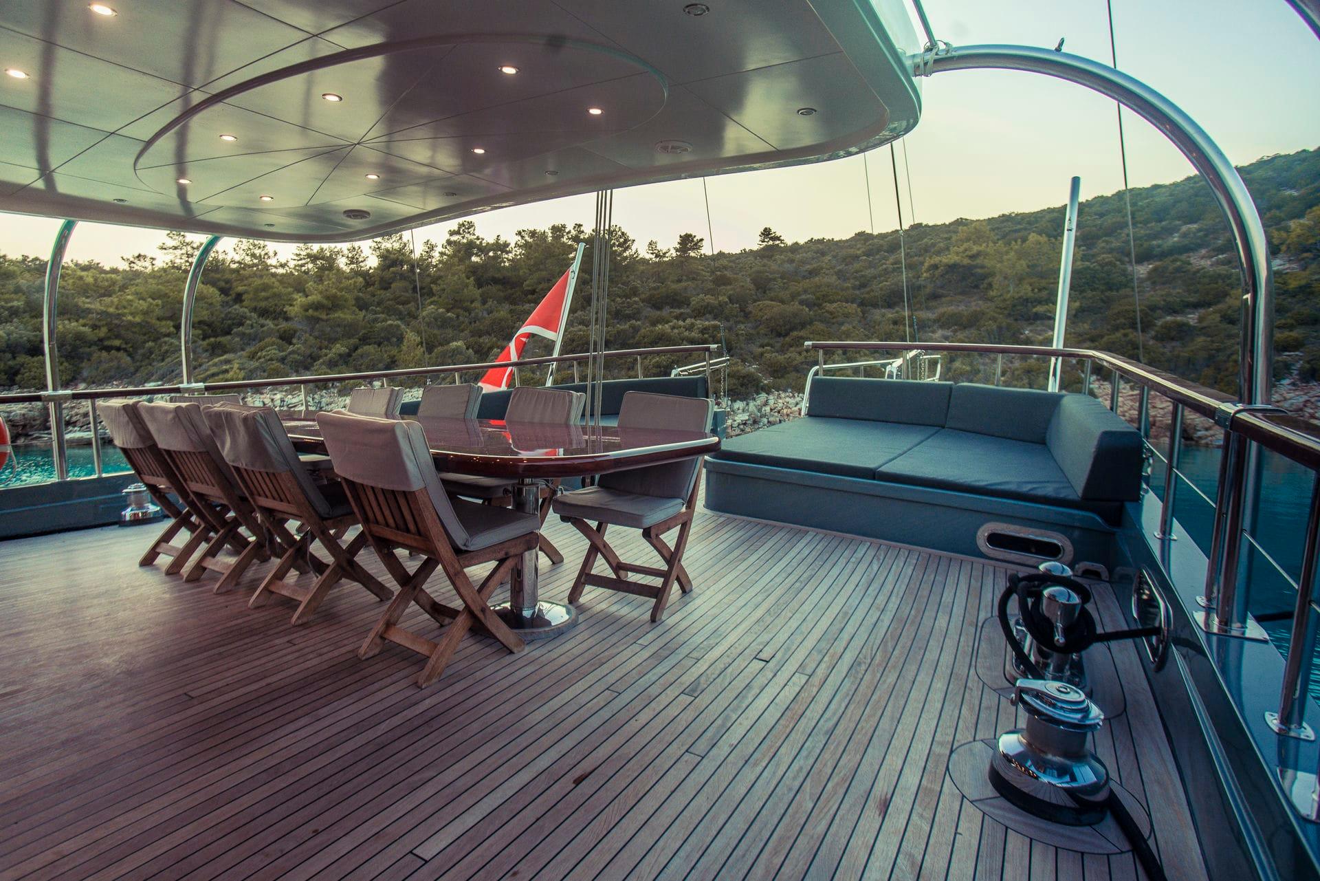 Virtuoso gulet amenities exterior deck in Greece