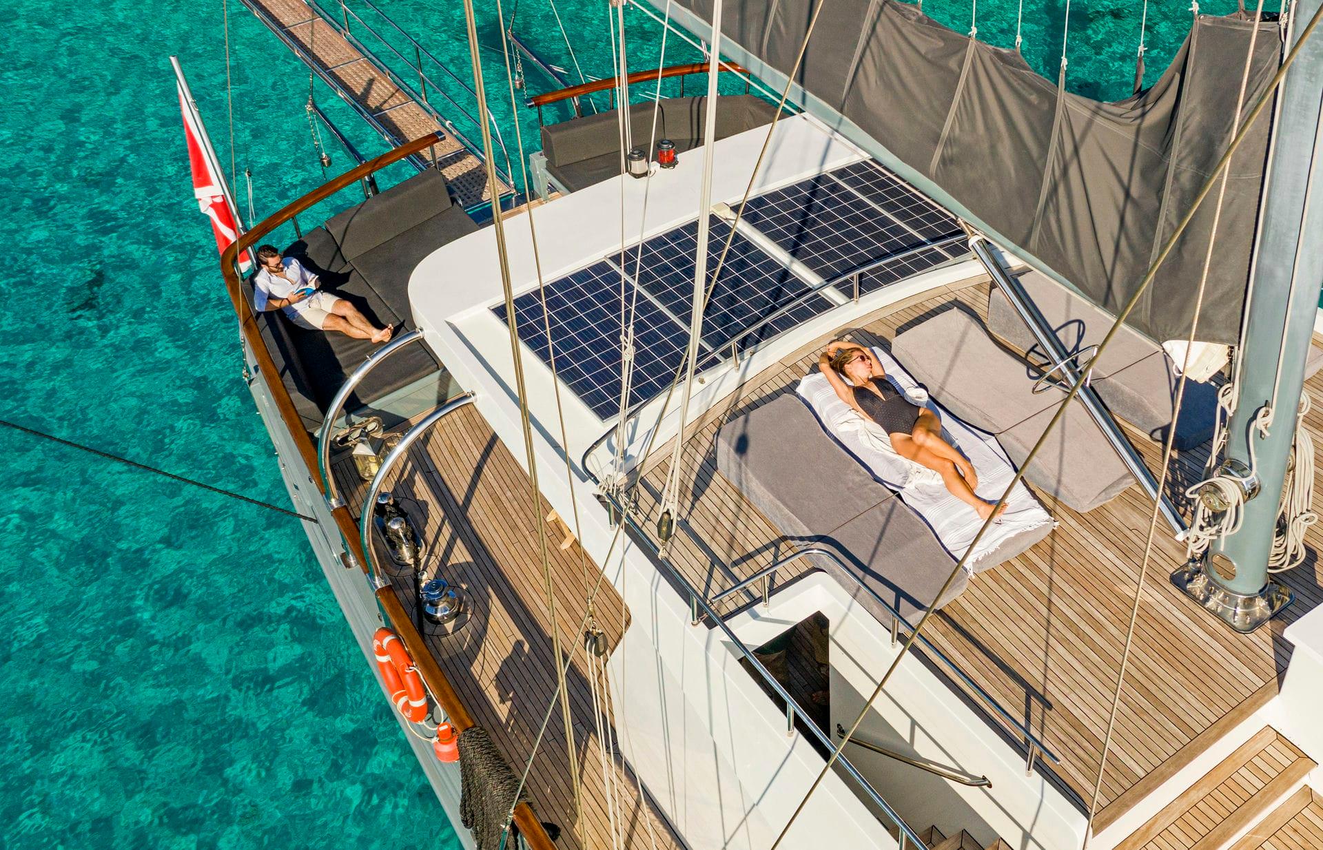 Virtuoso gulet amenities exterior deck in Greece