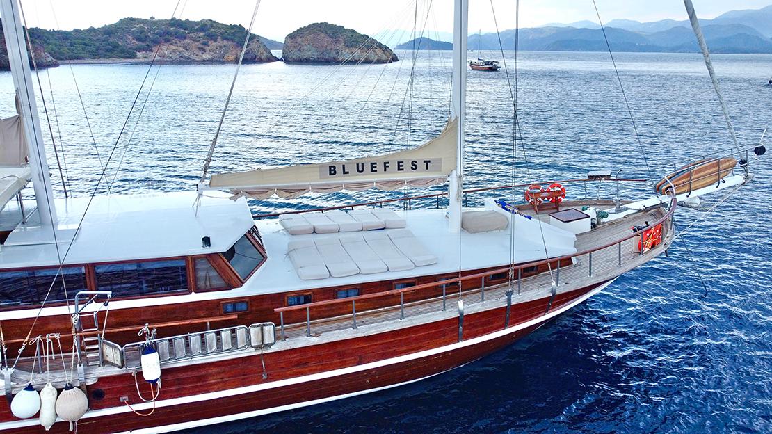 Bluefest gulet amenities exterior deck in Türkiye