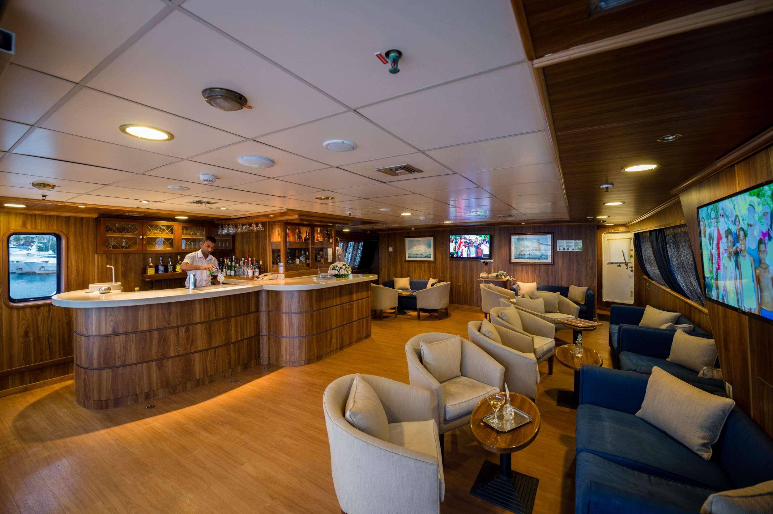 Panorama gulet amenities interior cabin in Greece