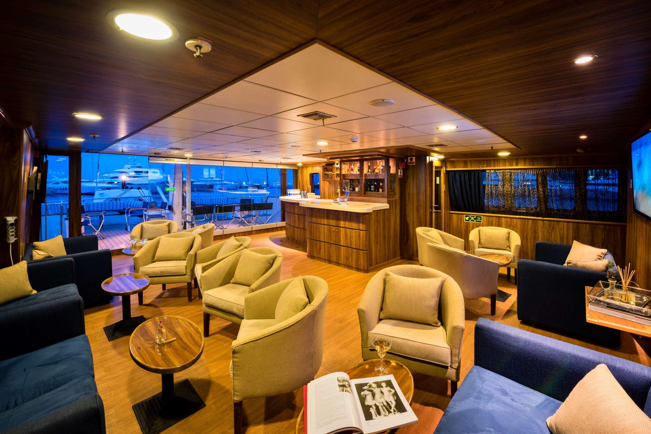 Panorama gulet amenities exterior deck in Greece