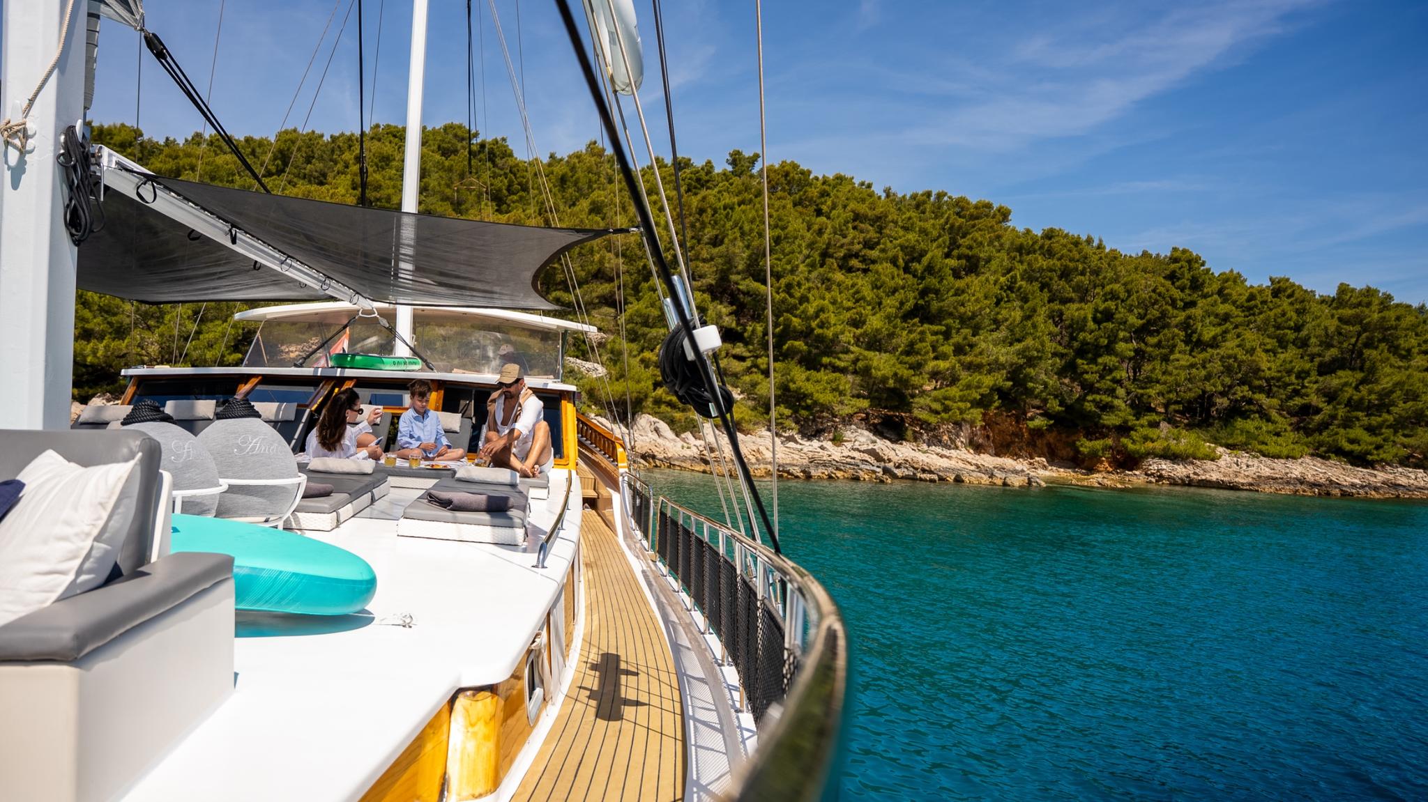 Anđeo gulet exterior deck in Croatia