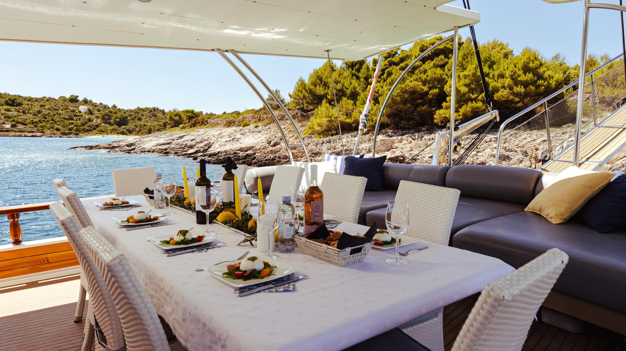 Anđeo gulet exterior deck in Croatia