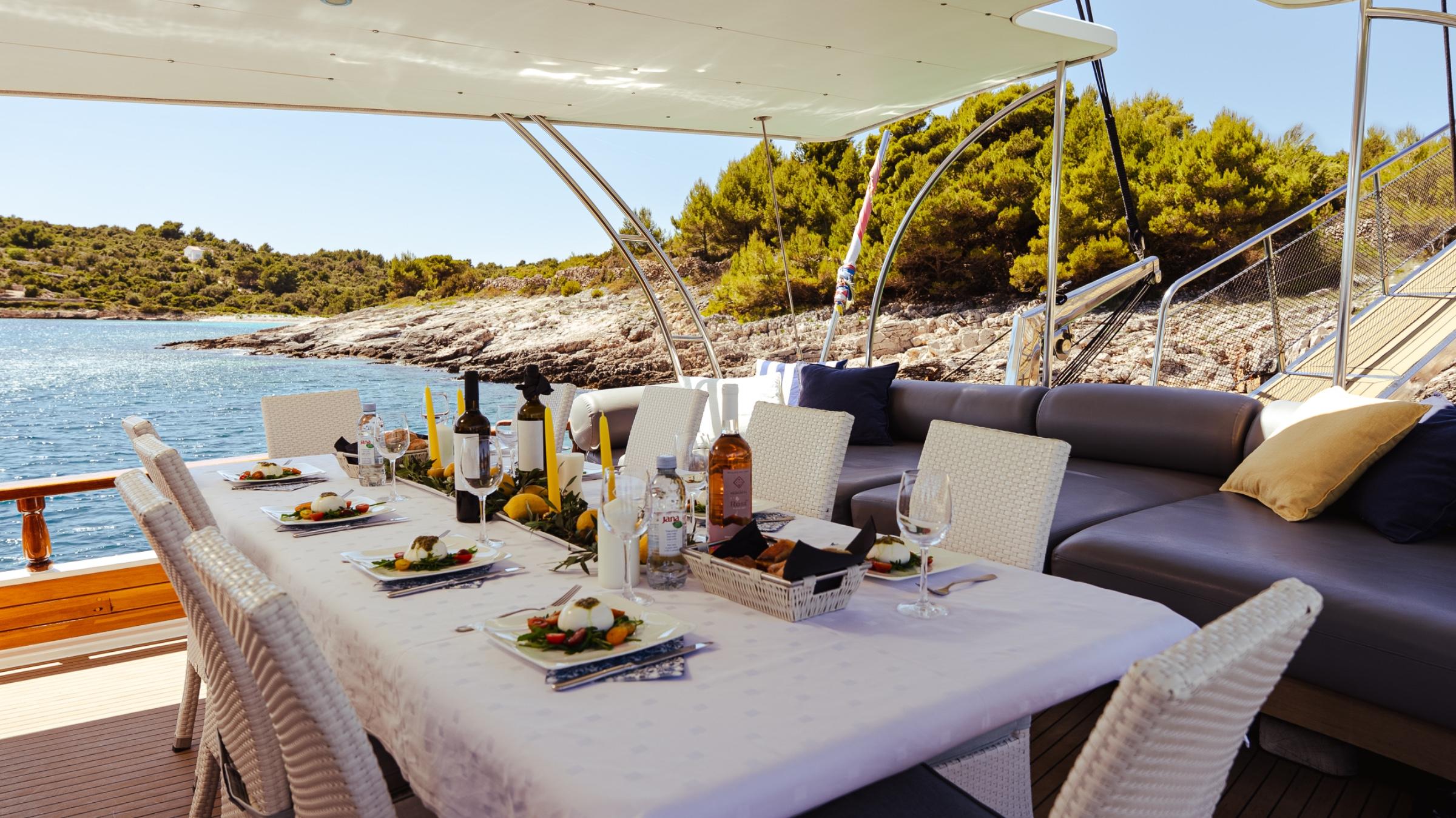 Andeo gulet exterior deck in Croatia
