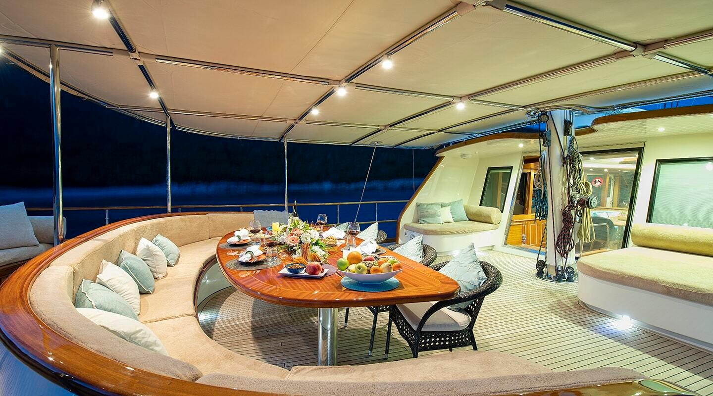 Dragon Fly gulet amenities exterior deck in Türkiye