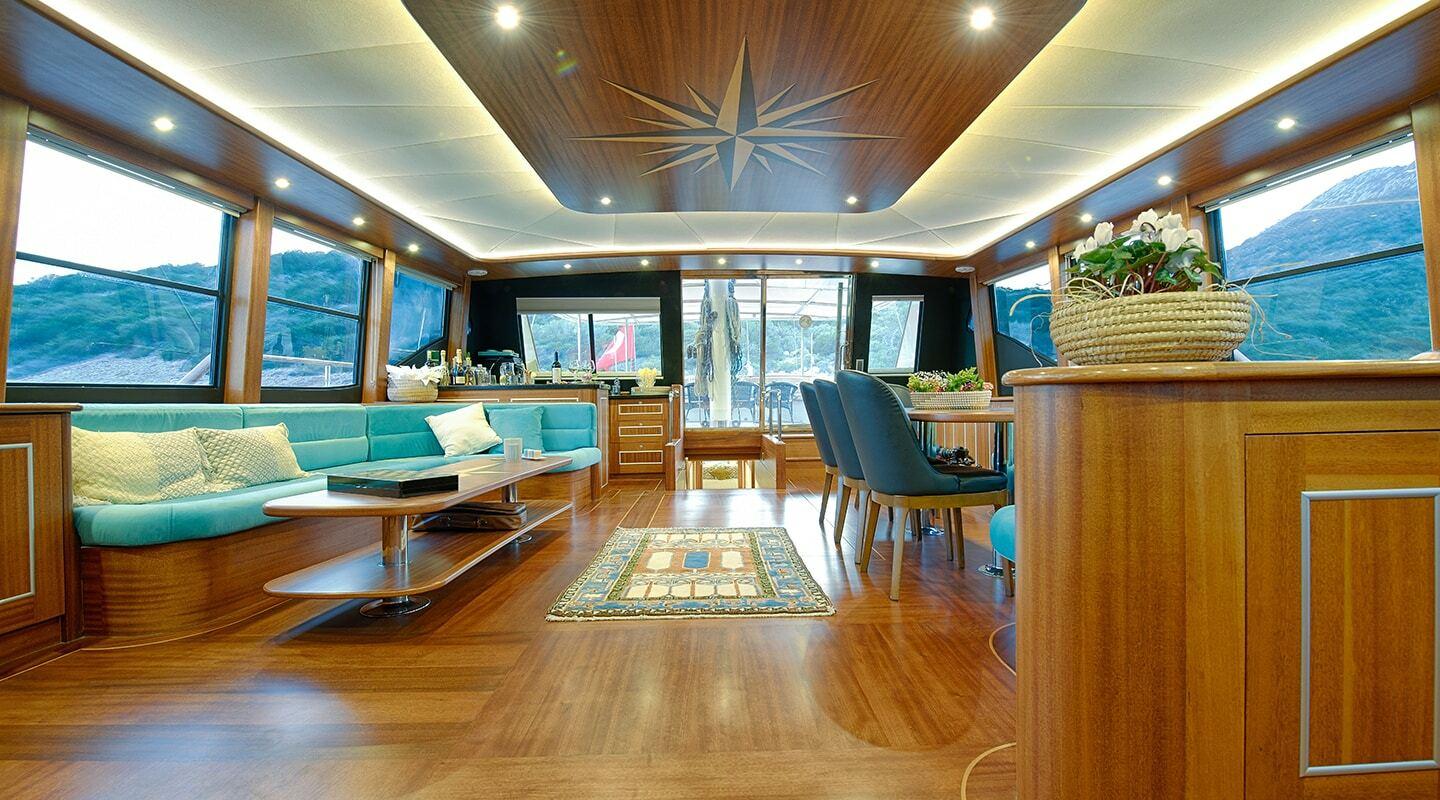 Dragon Fly gulet amenities interior cabin in Türkiye