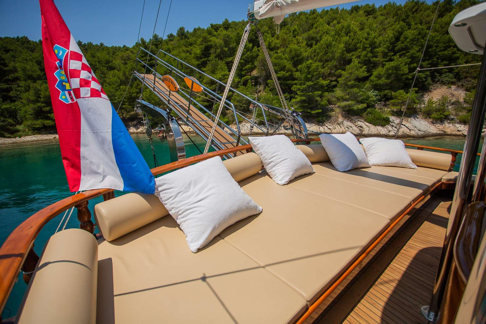 Dolce Vita gulet amenities exterior deck in Croatia