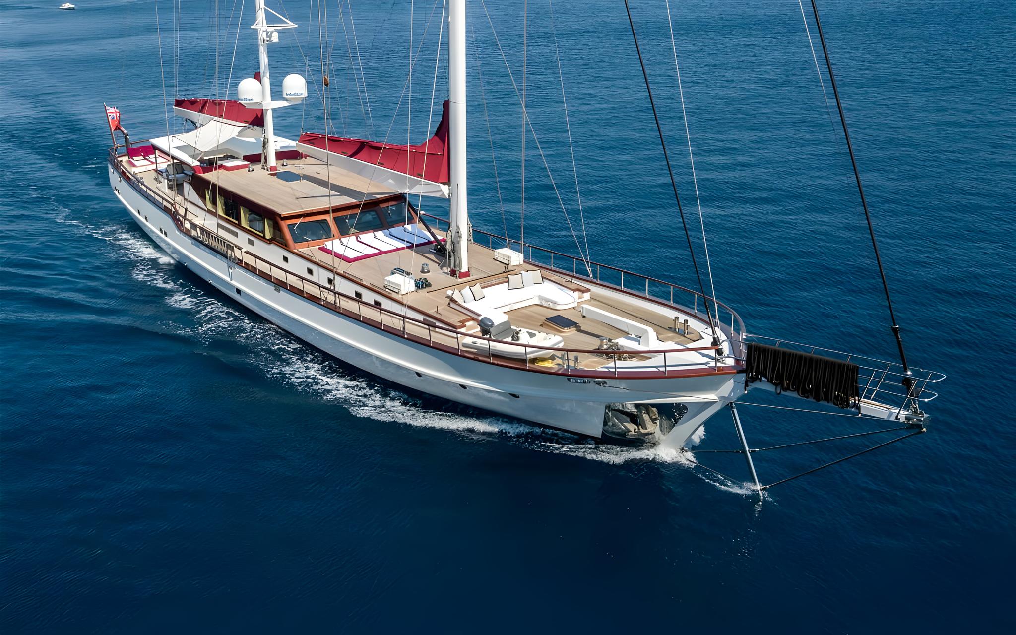 THAT'S AMORE gulet aerial view in Greece