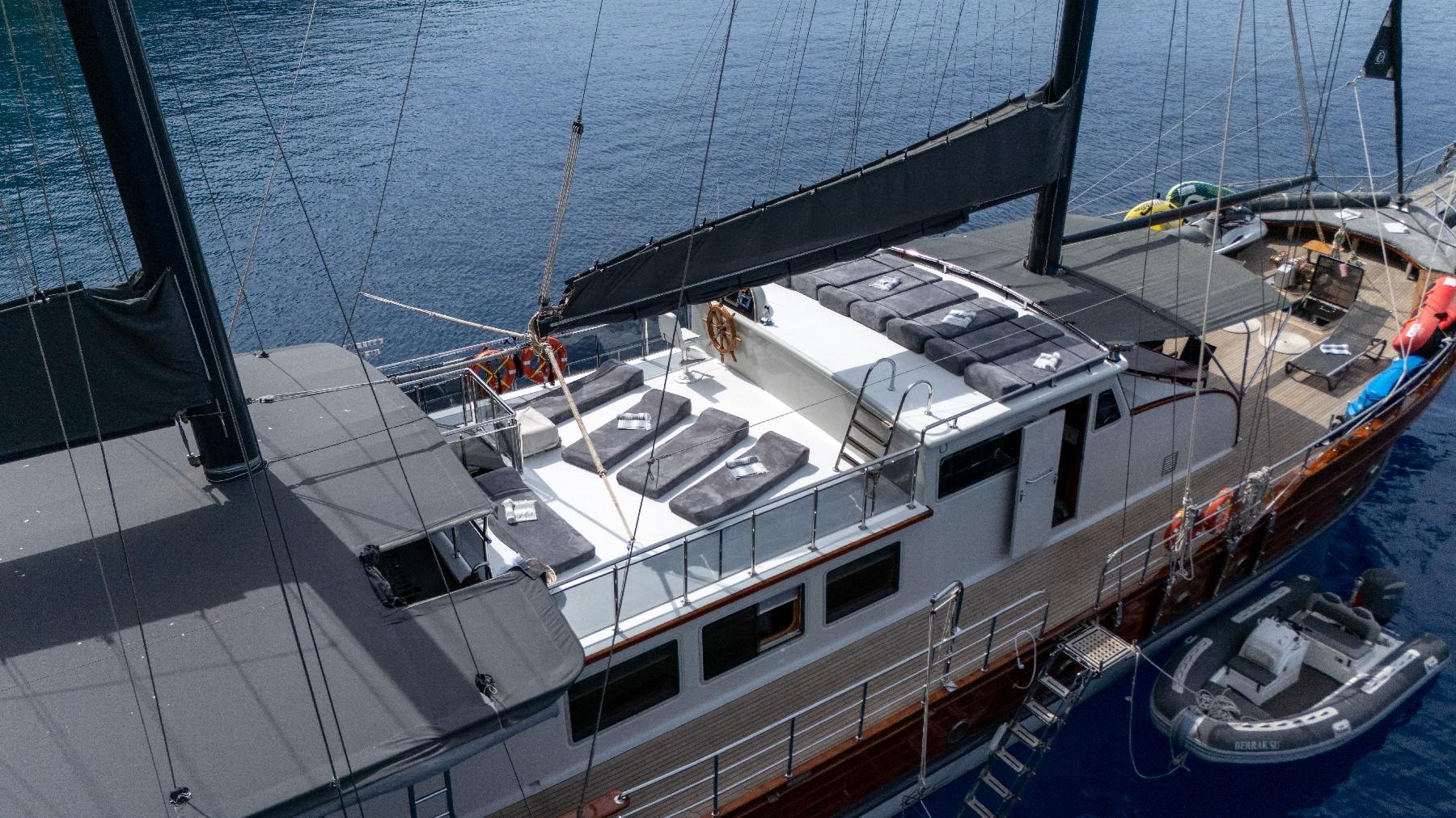 Berrak Su gulet exterior deck in Türkiye